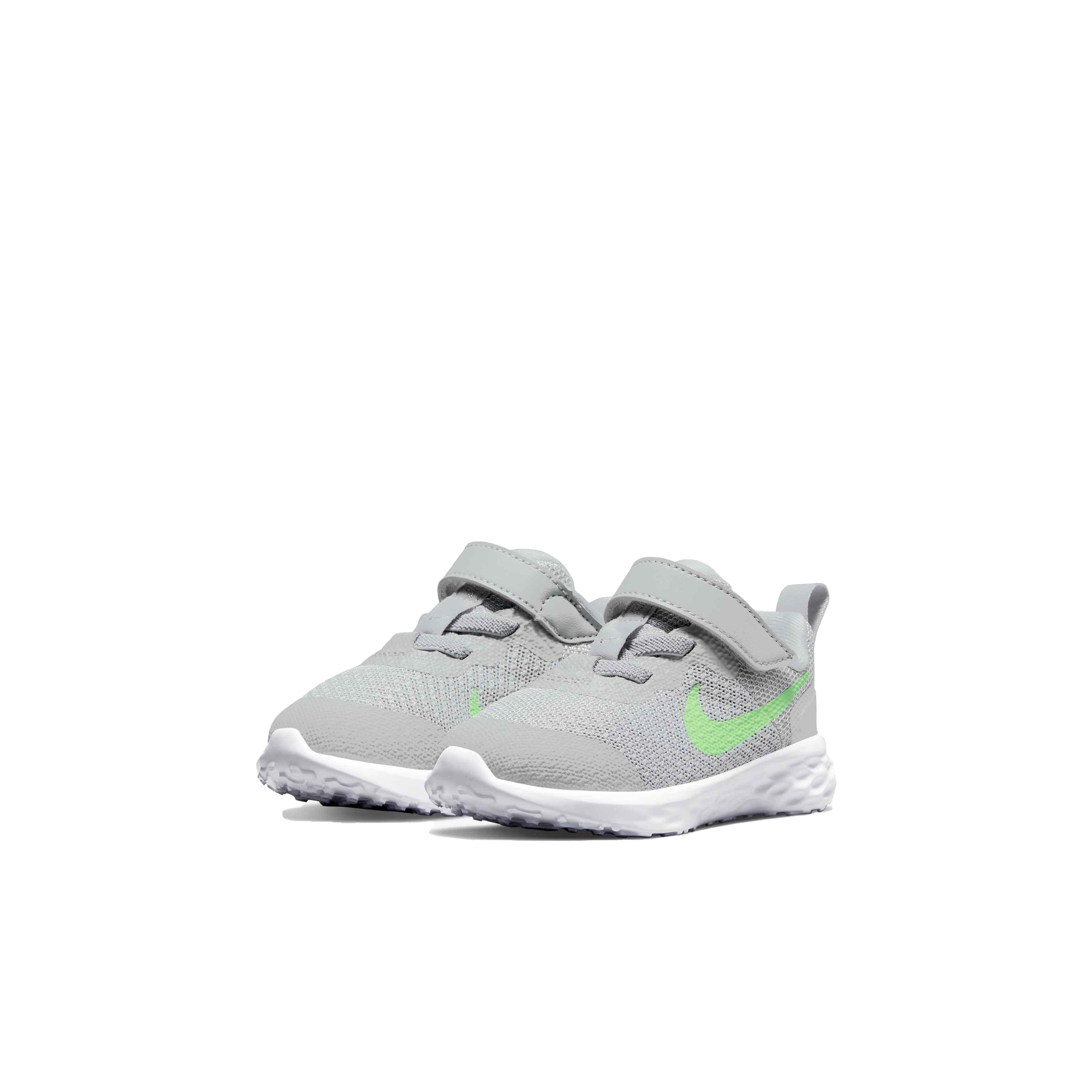 Nike Revolution 6 "Light Smoke Grey/Green Strike/Dark Smoke Grey" Infant Boys' Running Shoe - GREY Thumbnail View 3