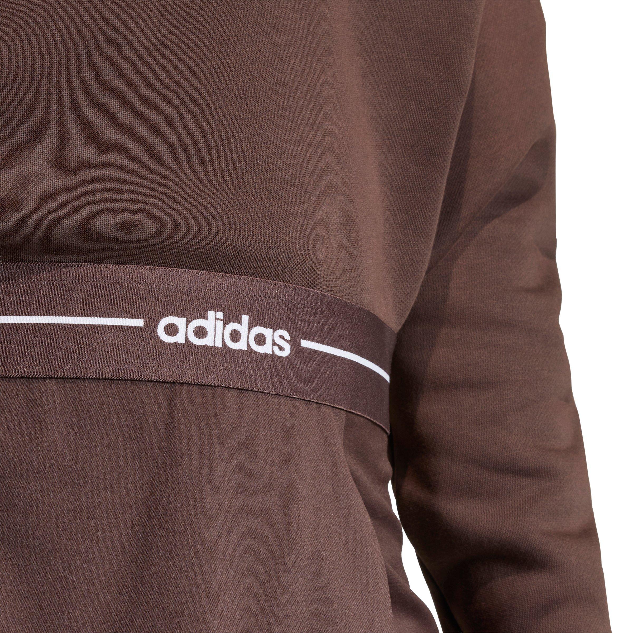 adidas Women's Hyperglam Cropped Hoodie -Brown - BROWN Thumbnail View 3