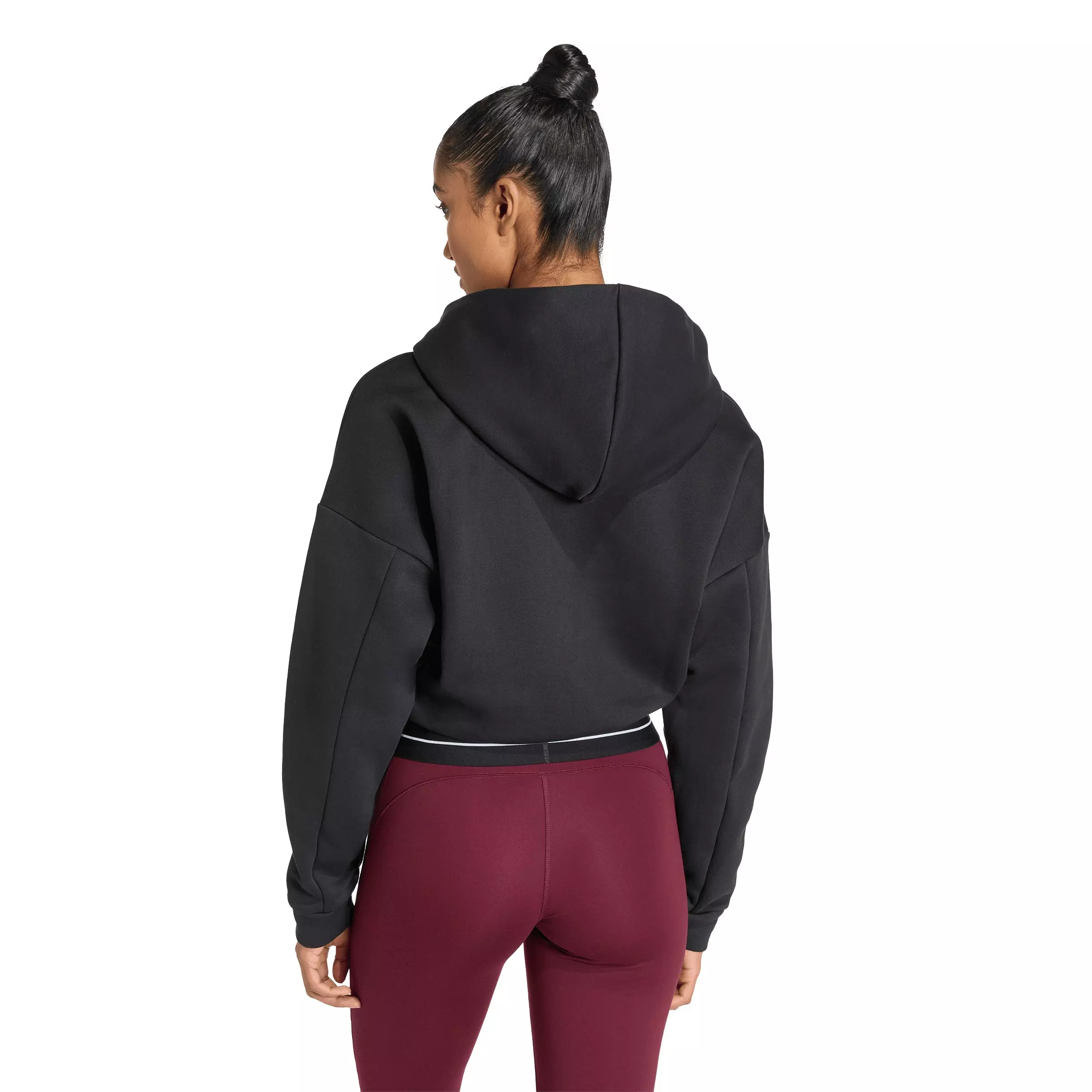 adidas Women's Hyperglam Cropped Hoodie - Black - BLACK