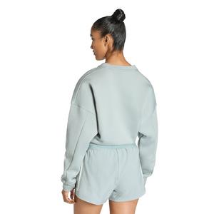 adidas Women's Hyperglam 3-Stripes Cropped Crewneck Sweatshirt - Sage Green