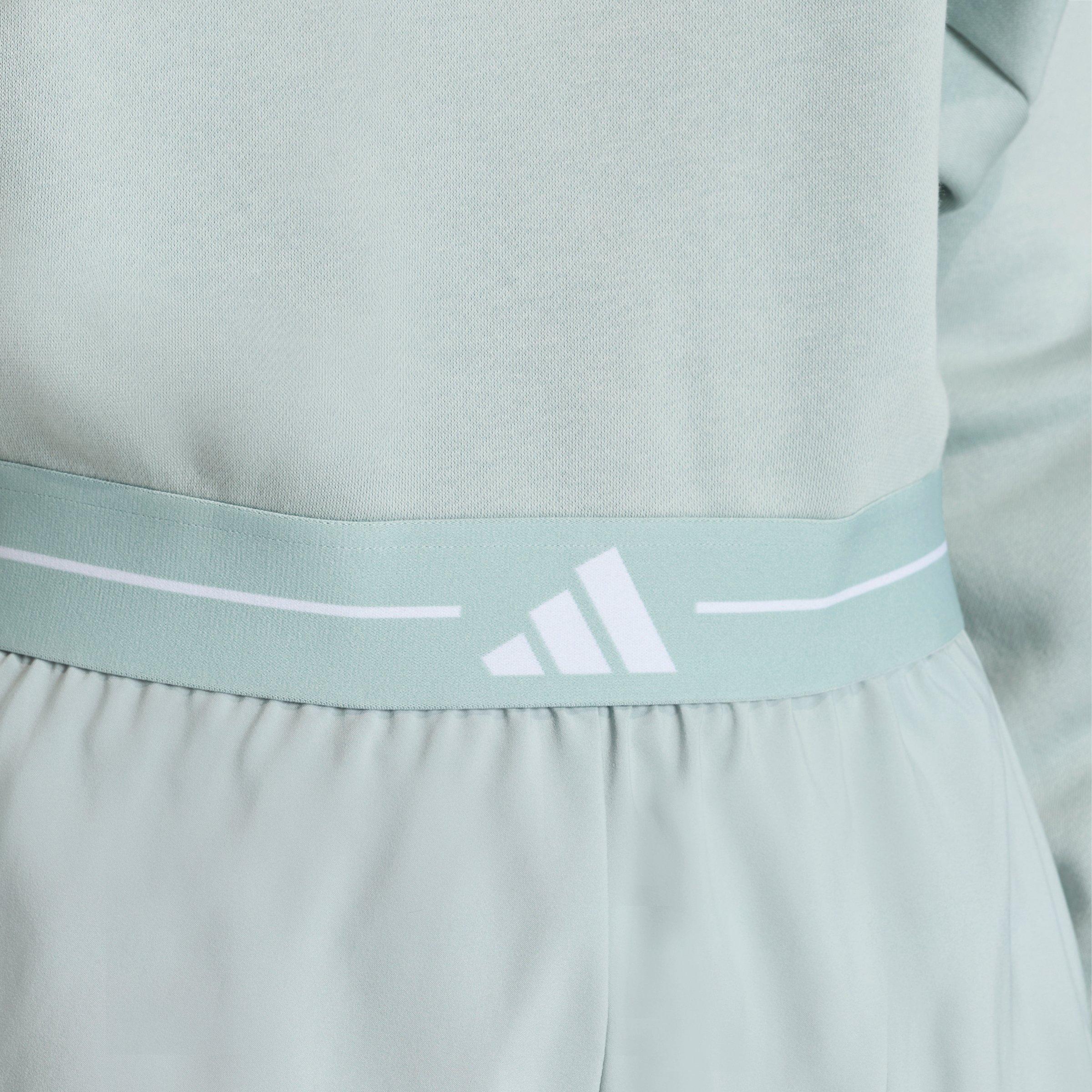 adidas Women's Hyperglam 3-Stripes Cropped Crewneck Sweatshirt - Sage Green - SAGE GREEN Thumbnail View 3