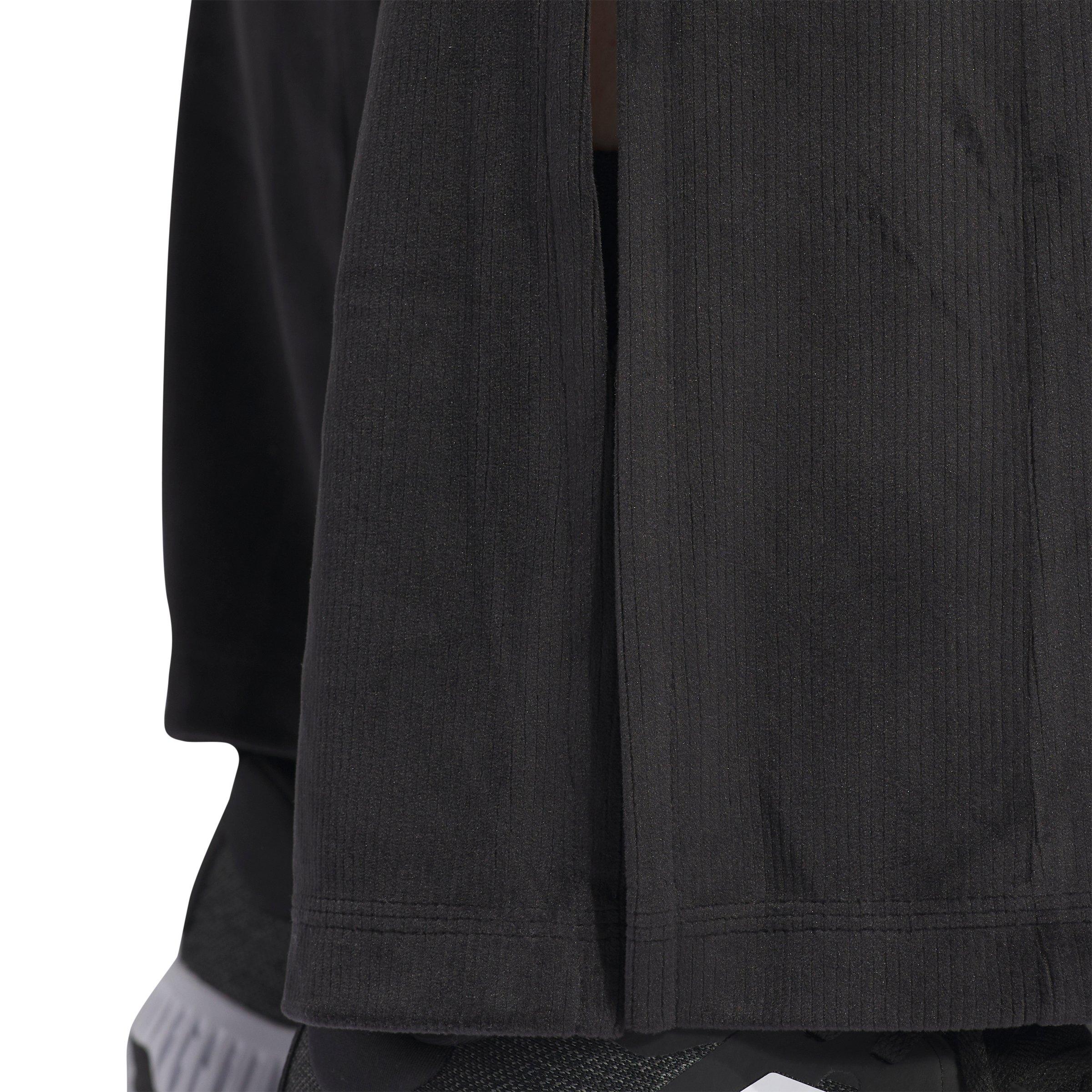 adidas Women's Tiro Cut 3-Stripes Stretchy Velour Flared Leggings - BLACK Thumbnail View 4