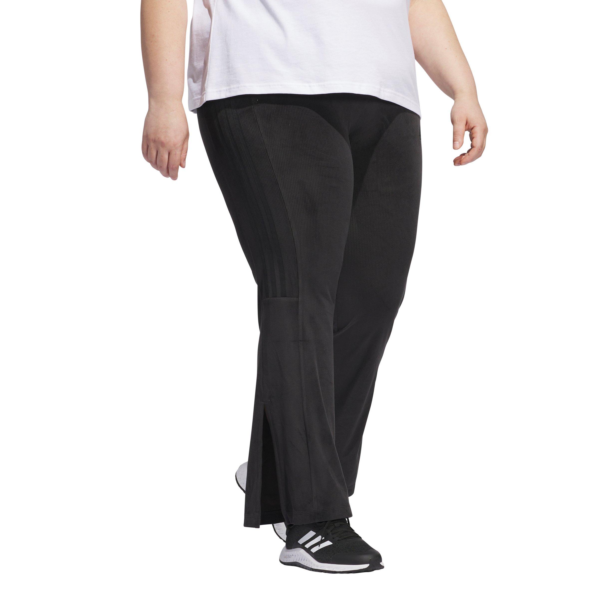 adidas Women's Tiro Cut 3-Stripes Stretchy Velour Flared Leggings - BLACK Thumbnail View 5