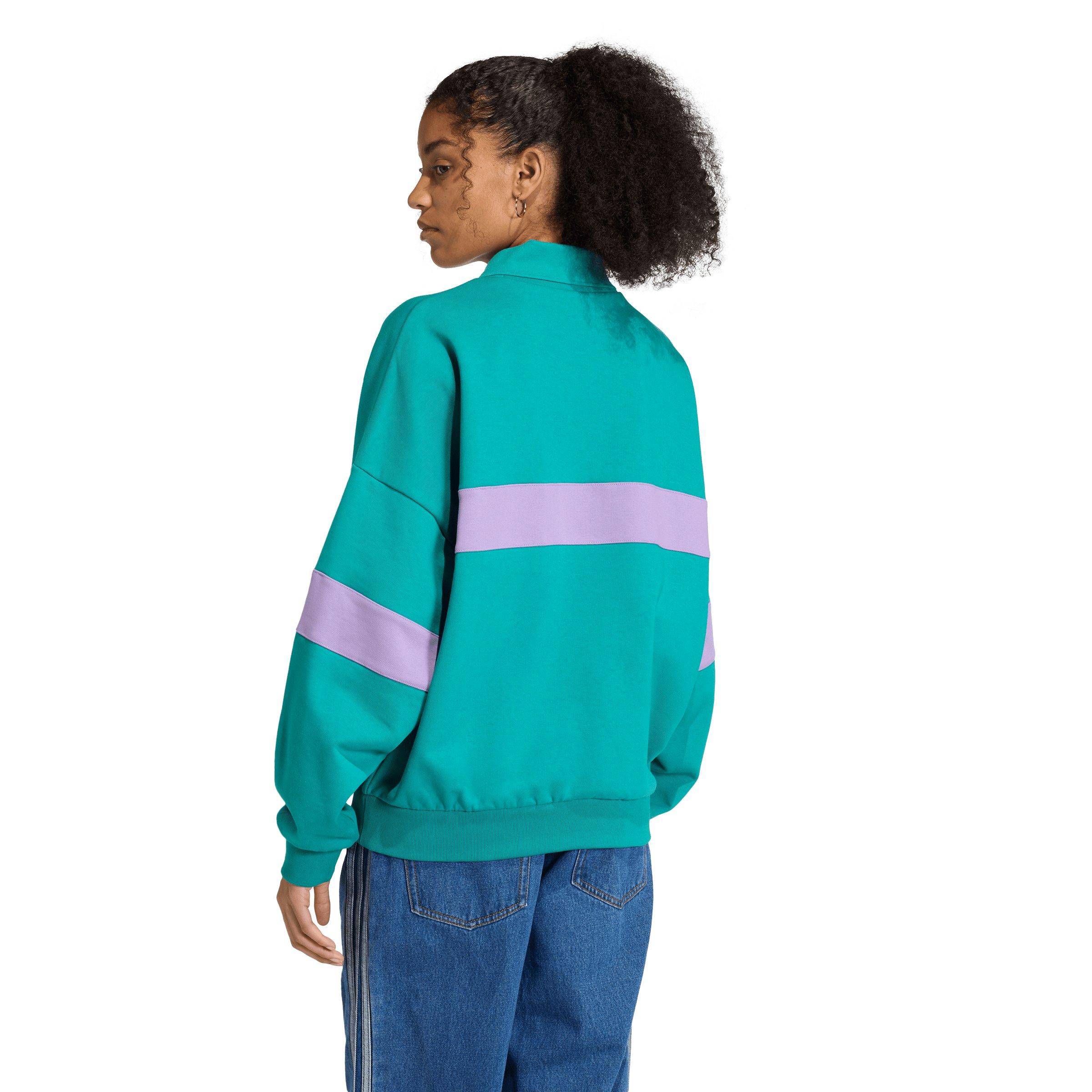 adidas Originals Women's For All Season Hockey Crew Sweatshirt - Teal/Violet - TEAL/VIOLET Thumbnail View 2