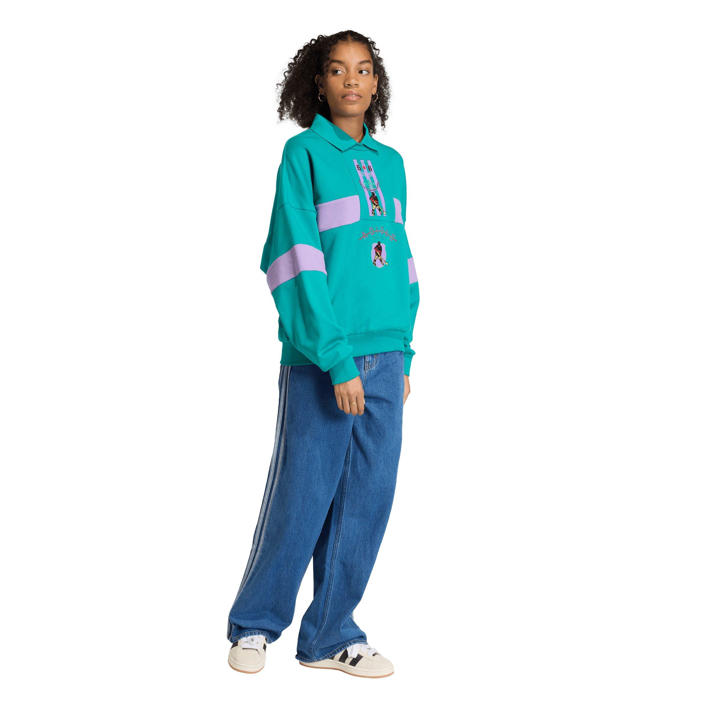 adidas Originals Women's For All Season Hockey Crew Sweatshirt -Teal/Violet - TEAL/VIOLET Thumbnail View 5