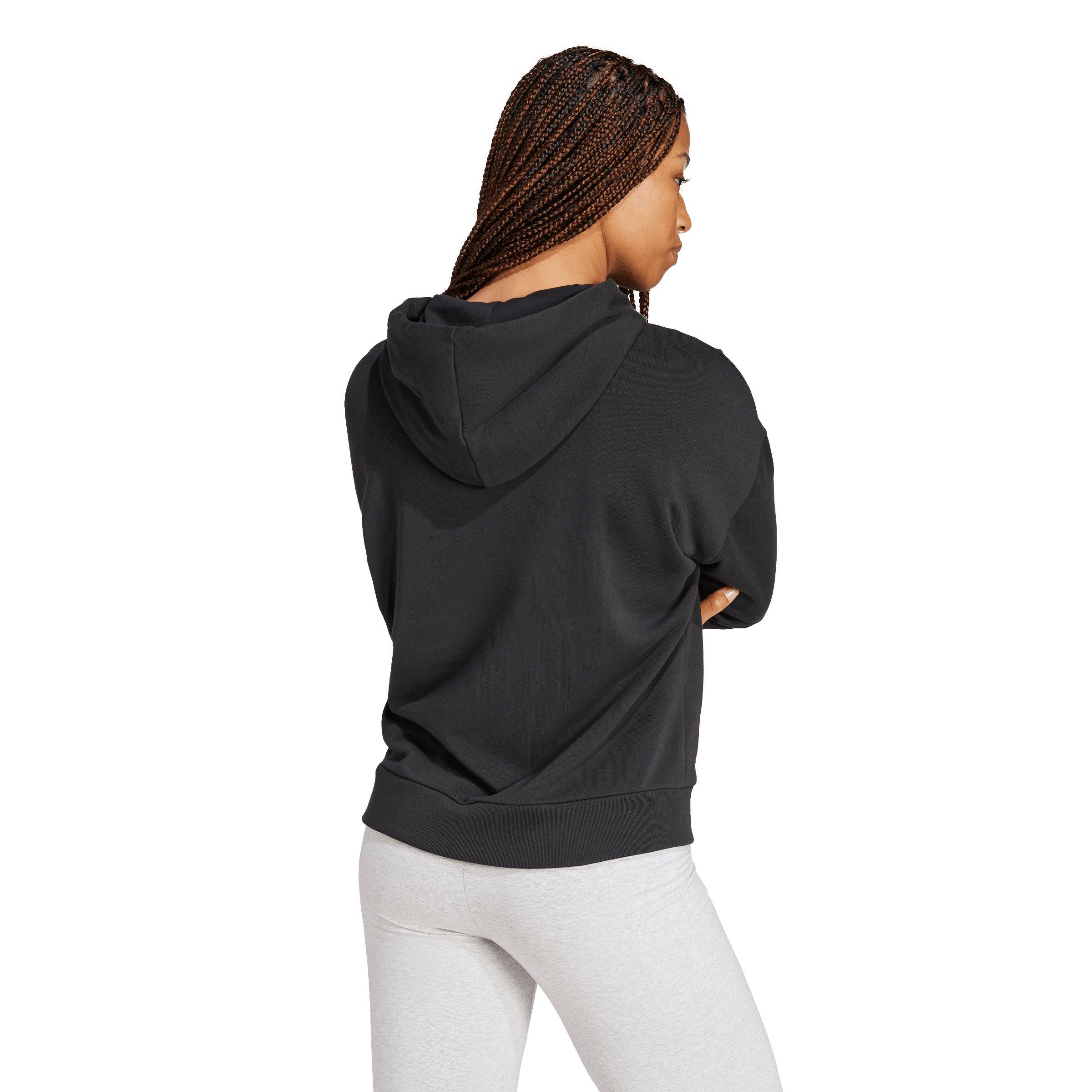 adidas Women's Essentials Small Logo French Terry Hoodie - Black - BLACK Thumbnail View 2