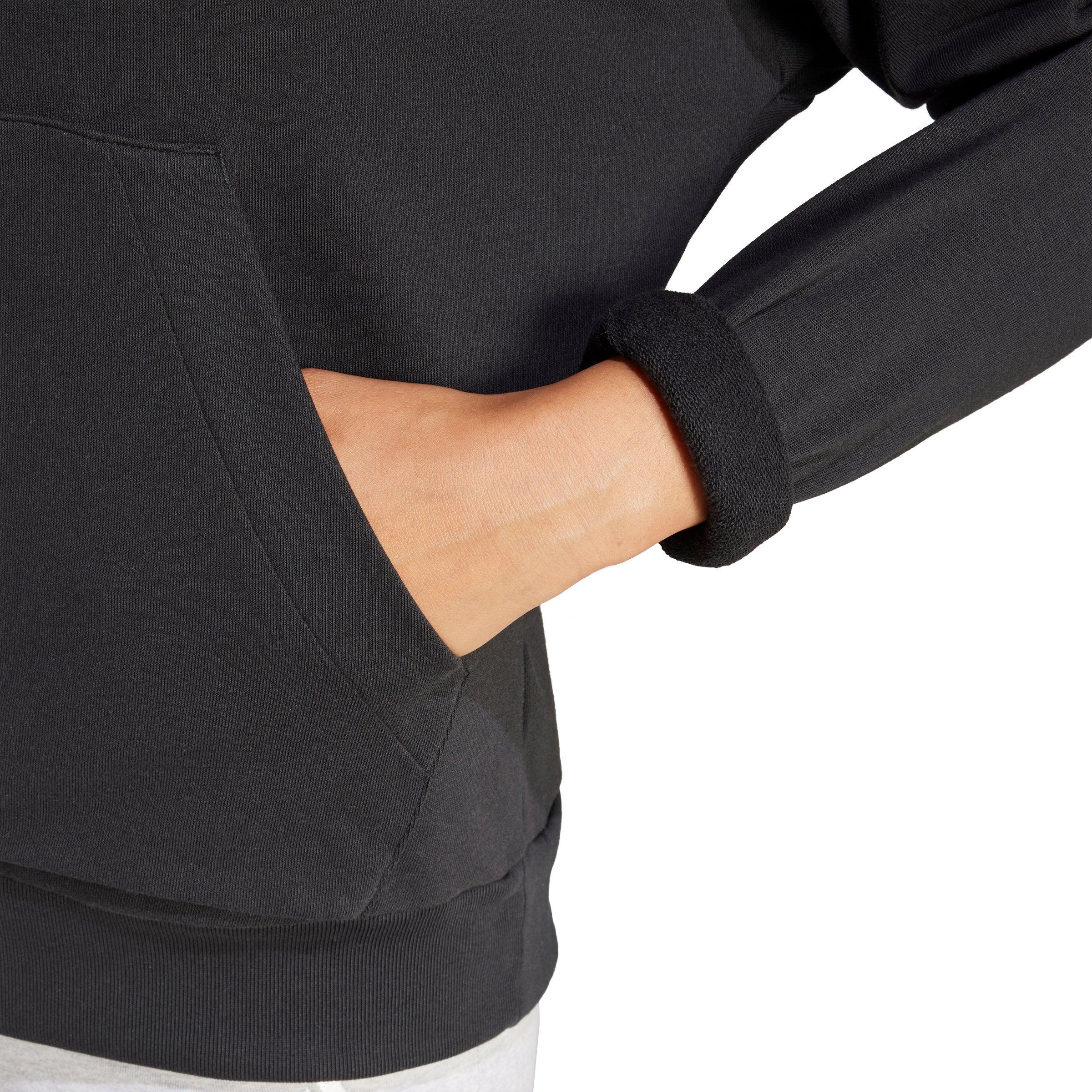 adidas Women's Essentials Small Logo French Terry Hoodie - Black - BLACK Thumbnail View 3