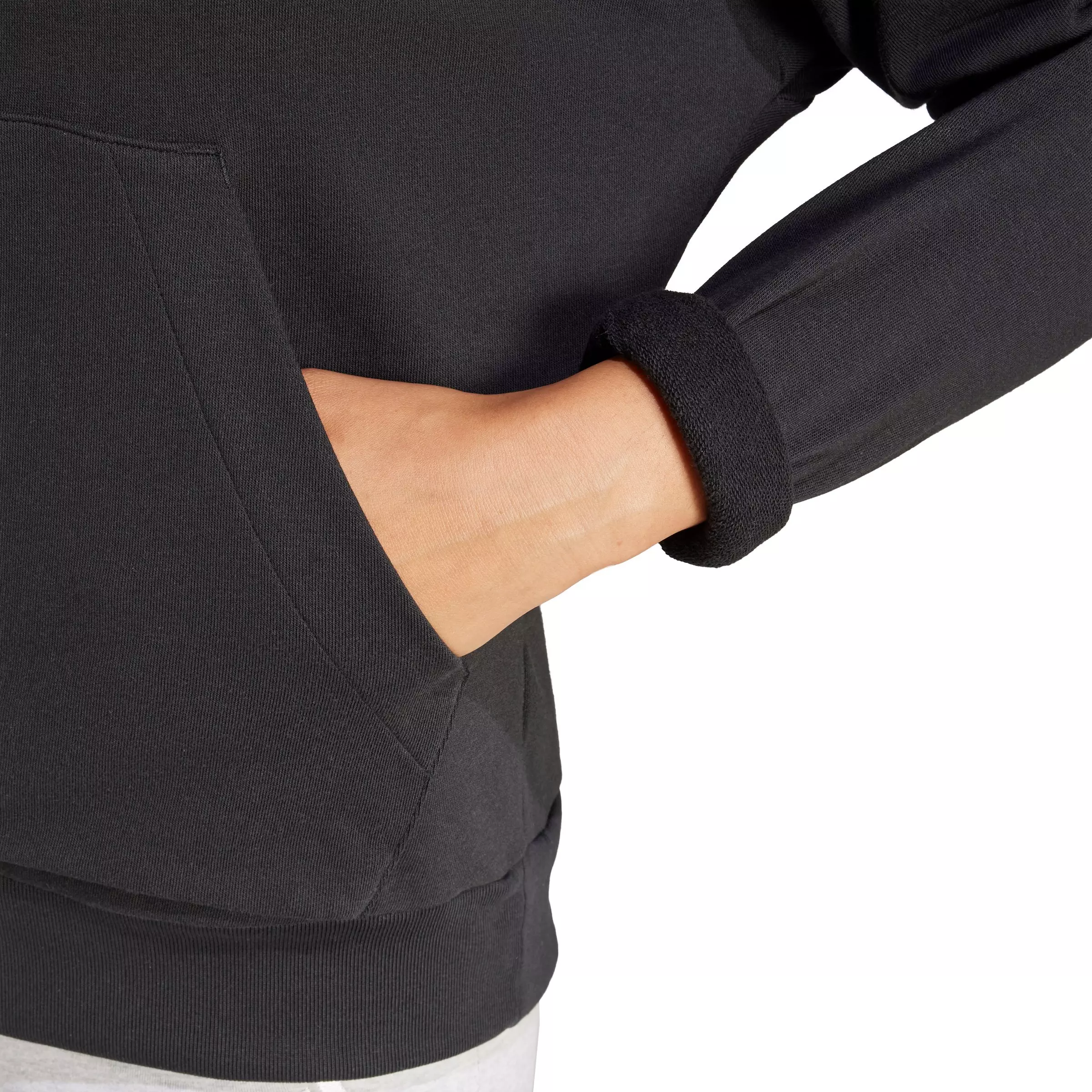 adidas Women's Essentials Small Logo French Terry Hoodie - Black - BLACK