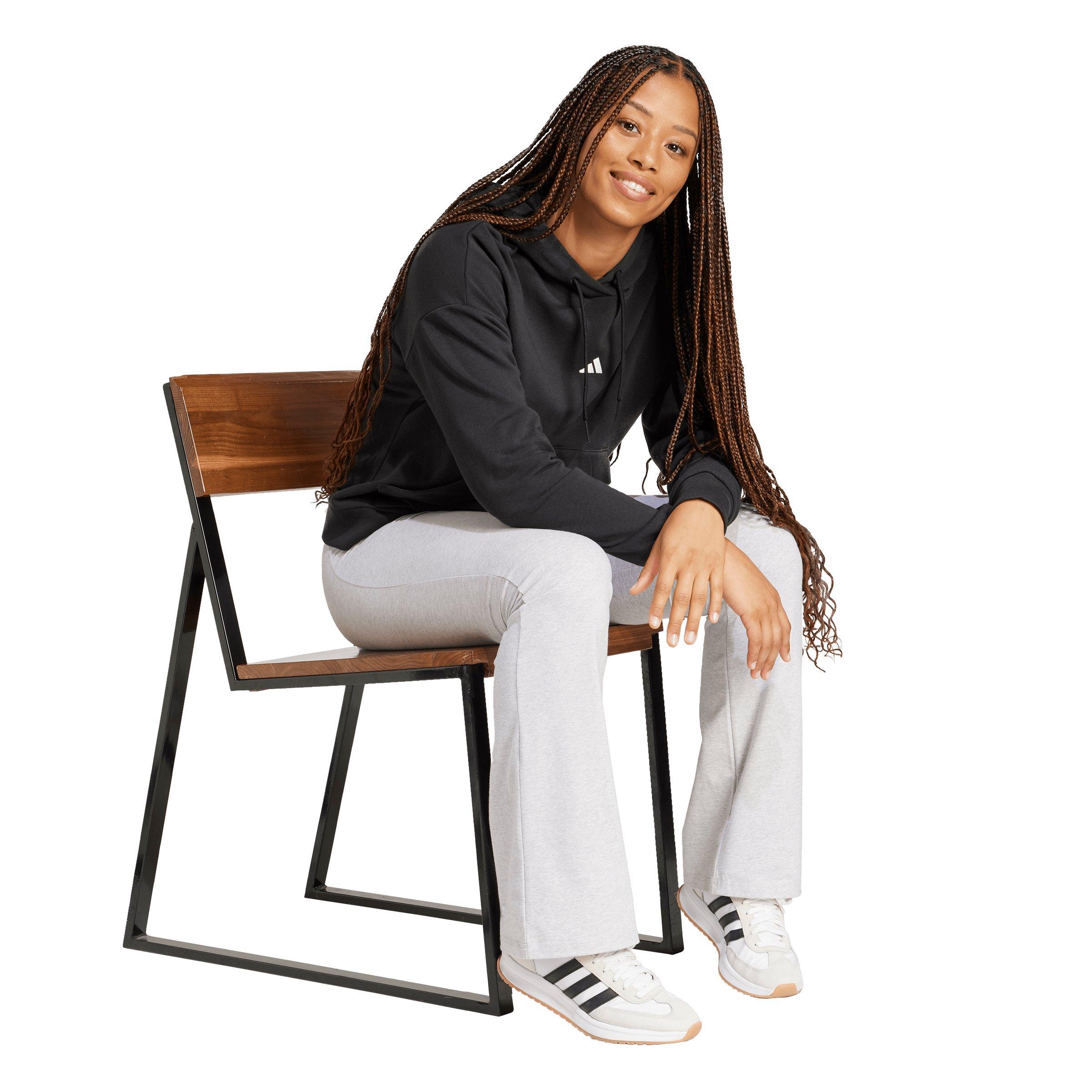 adidas Women's Essentials Small Logo French Terry Hoodie - Black - BLACK Thumbnail View 5