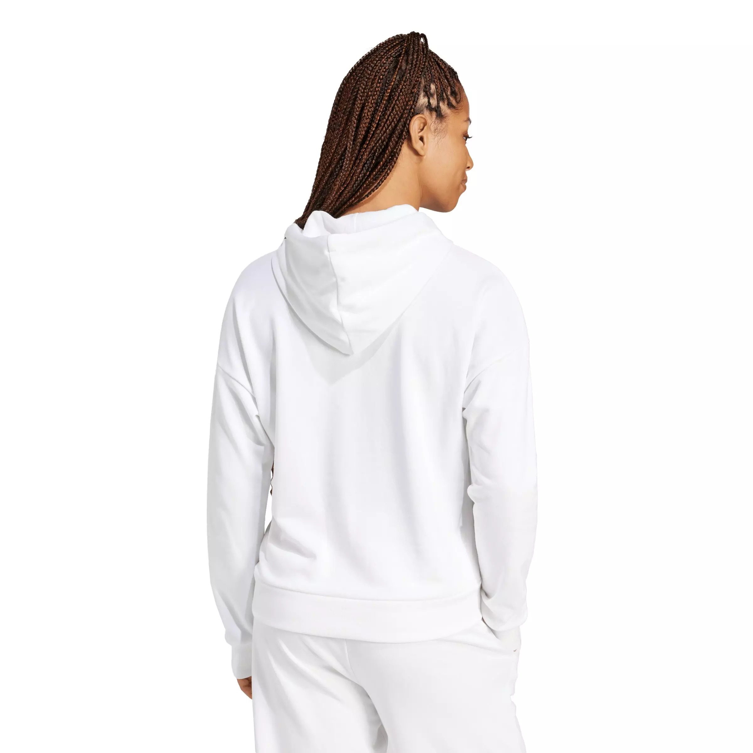 adidas Women's Essentials Small Logo French Terry Hoodie - White - WHITE