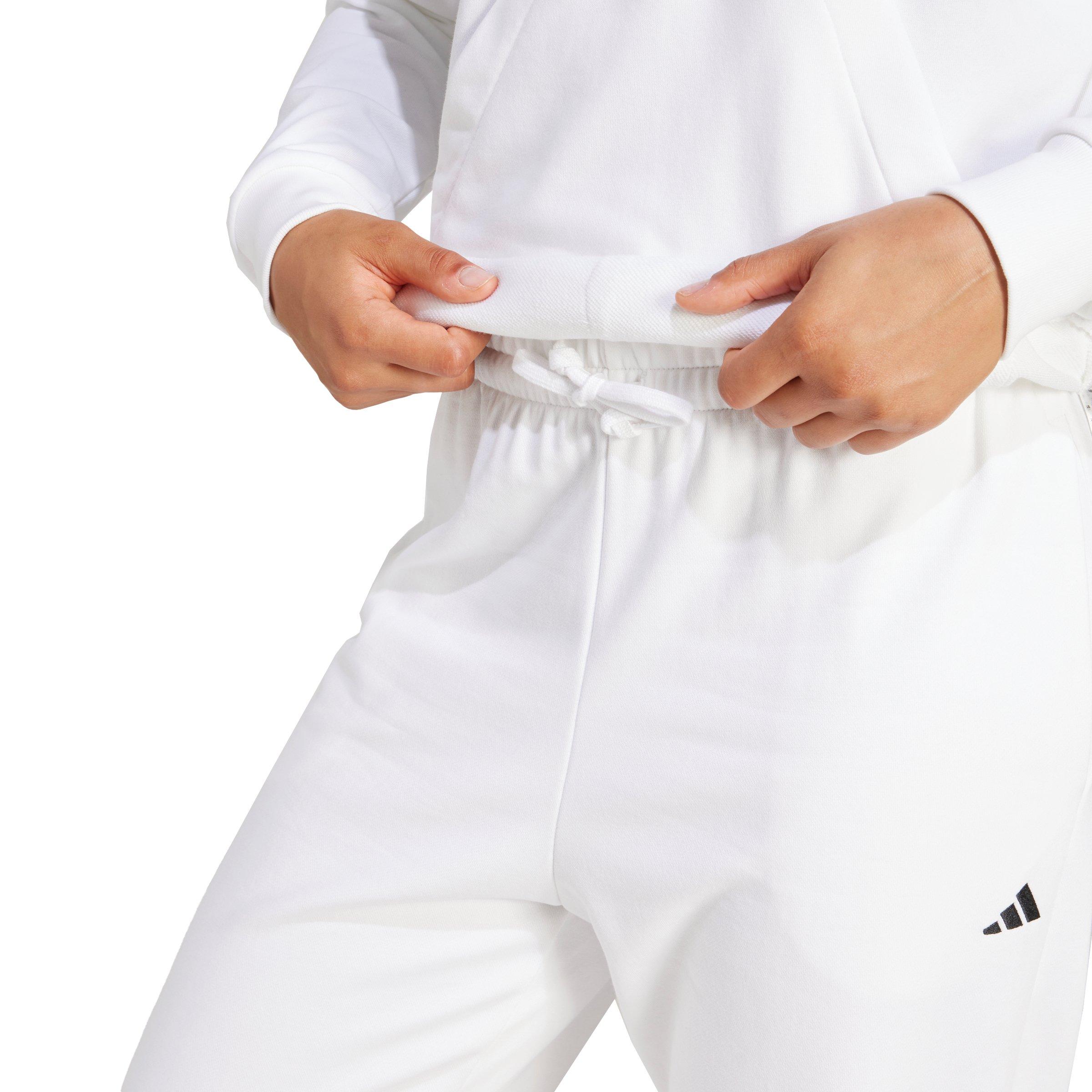 adidas Women's Essentials Small Logo French Terry Hoodie - White - WHITE Thumbnail View 3