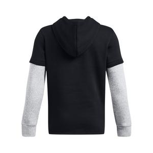 Under Armour Big Boys' UA Icon Fleece Jersey Hoodie - Black/Grey