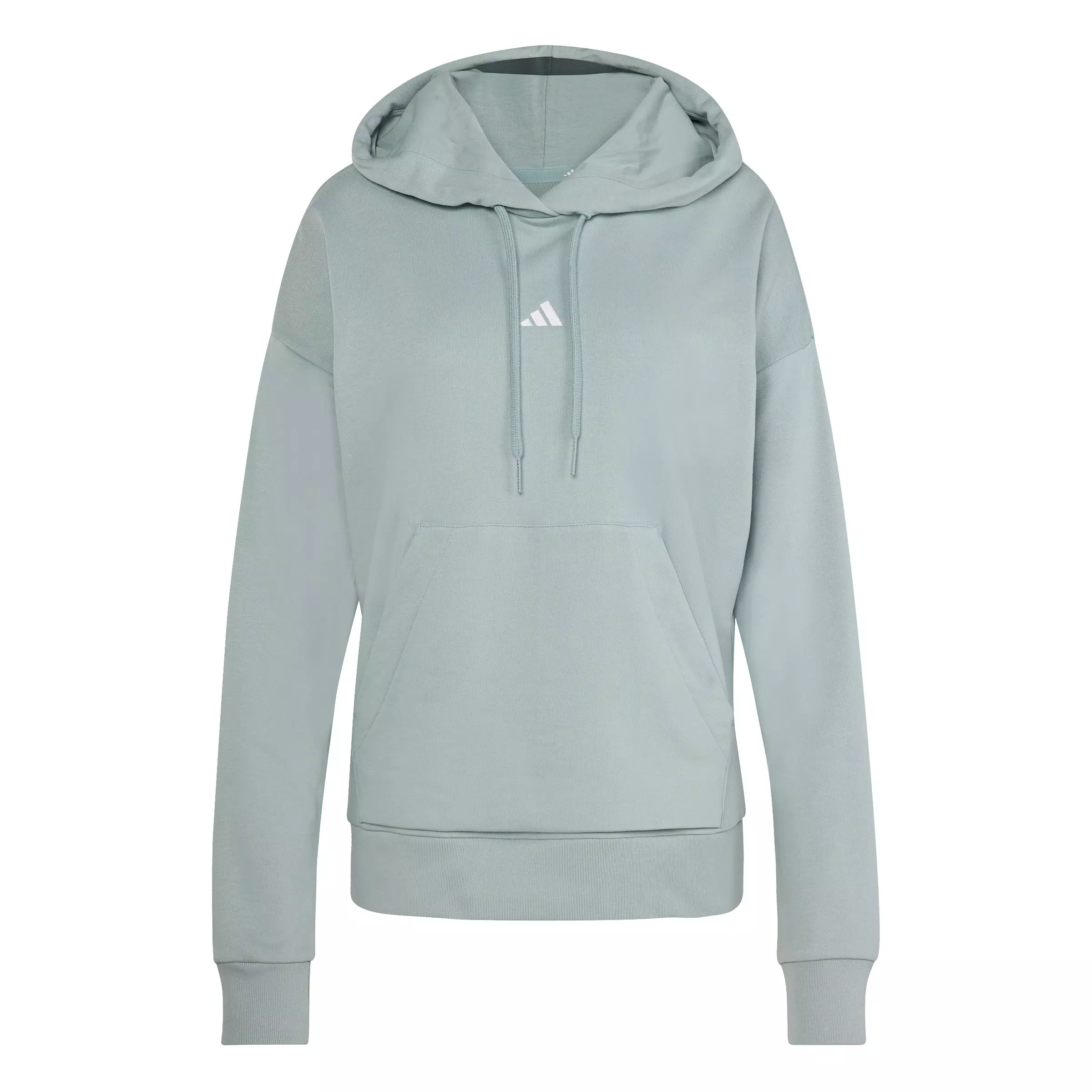 adidas Women's Essentials Small Logo French Terry Hoodie -Sage Green - SAGE GREEN