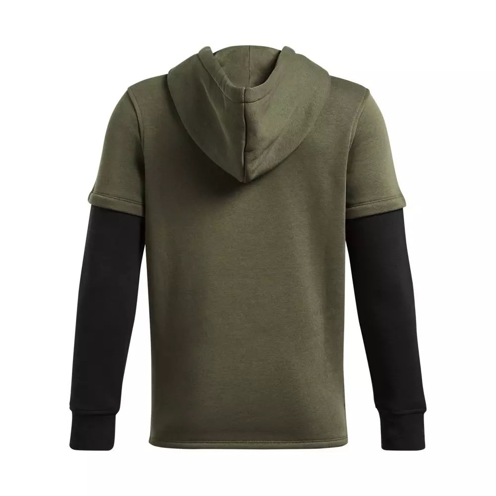 Under Armour Big Boys' UA Icon Fleece Jersey Hoodie - Green/Black - GREEN