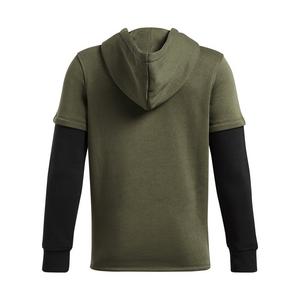 Under Armour Big Boys' UA Icon Fleece Jersey Hoodie - Green/Black