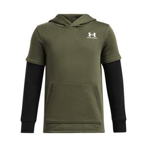 Under Armour Big Boys' UA Icon Fleece Jersey Hoodie - Green/Black