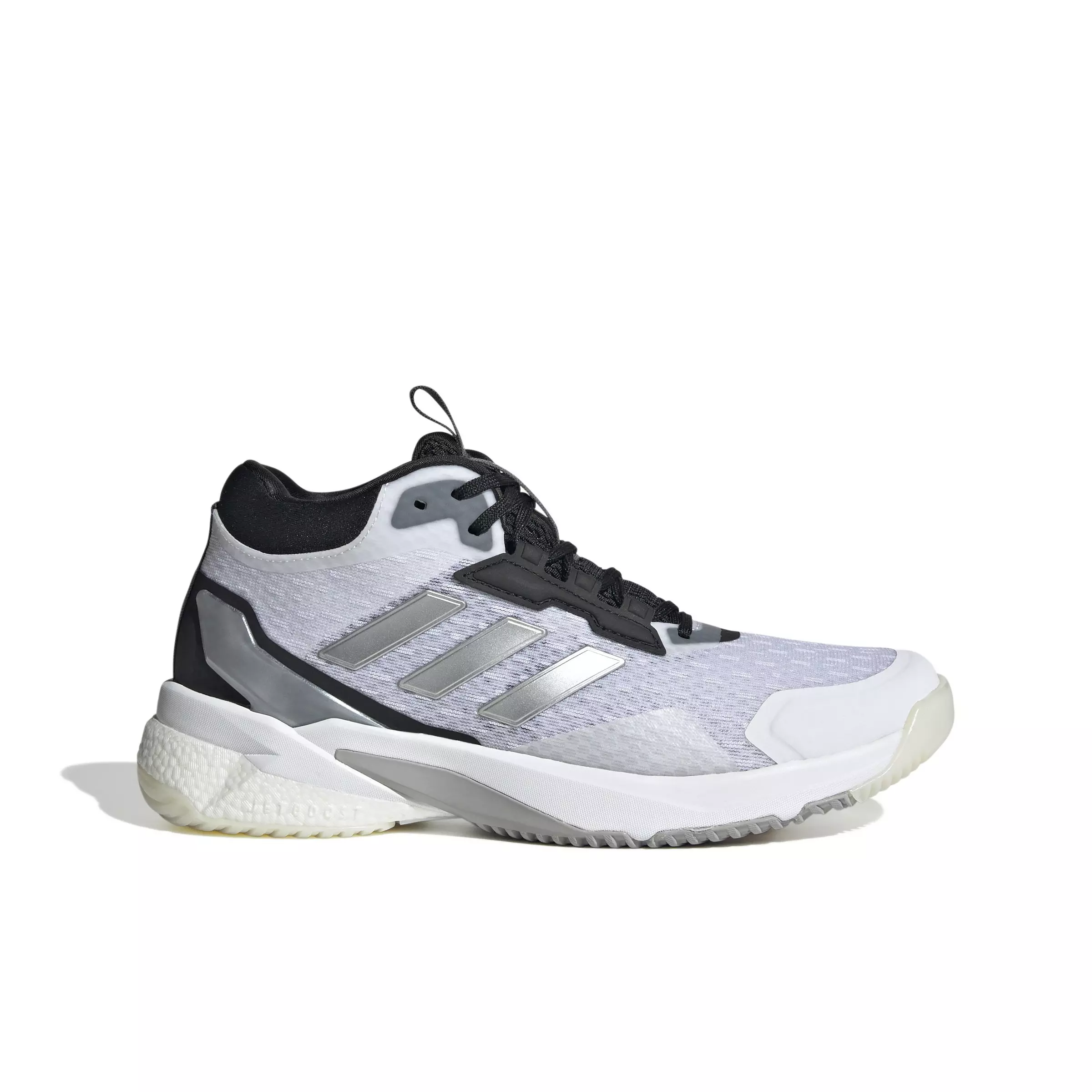 adidas Crazyflight 5 Mid "Cloud White/Silver Metallic/Core Black" Women's Shoe - WHITE/SILVER/BLACK