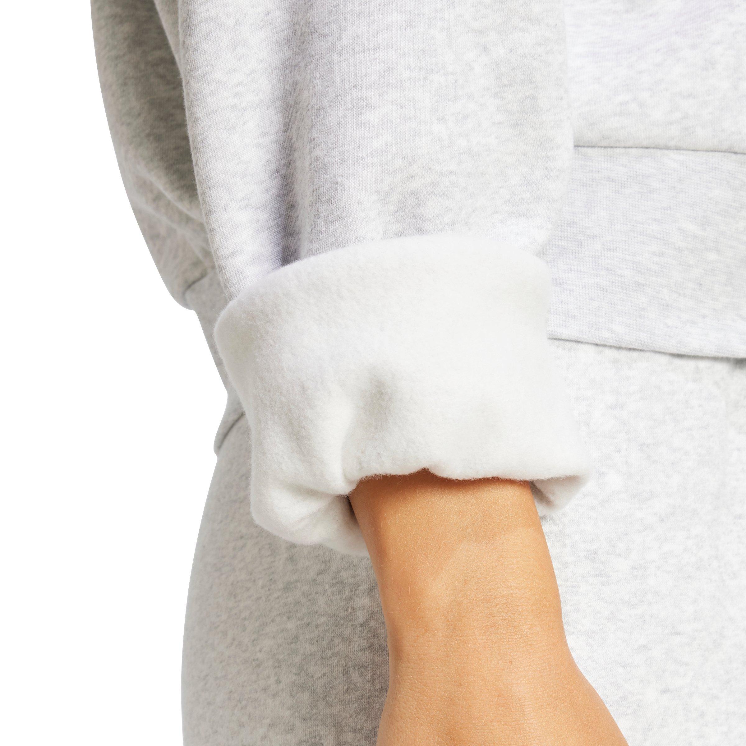 adidas Women's Essentials Small Logo Feelcozy Sweatshirt - Light Grey - LIGHT GREY Thumbnail View 3