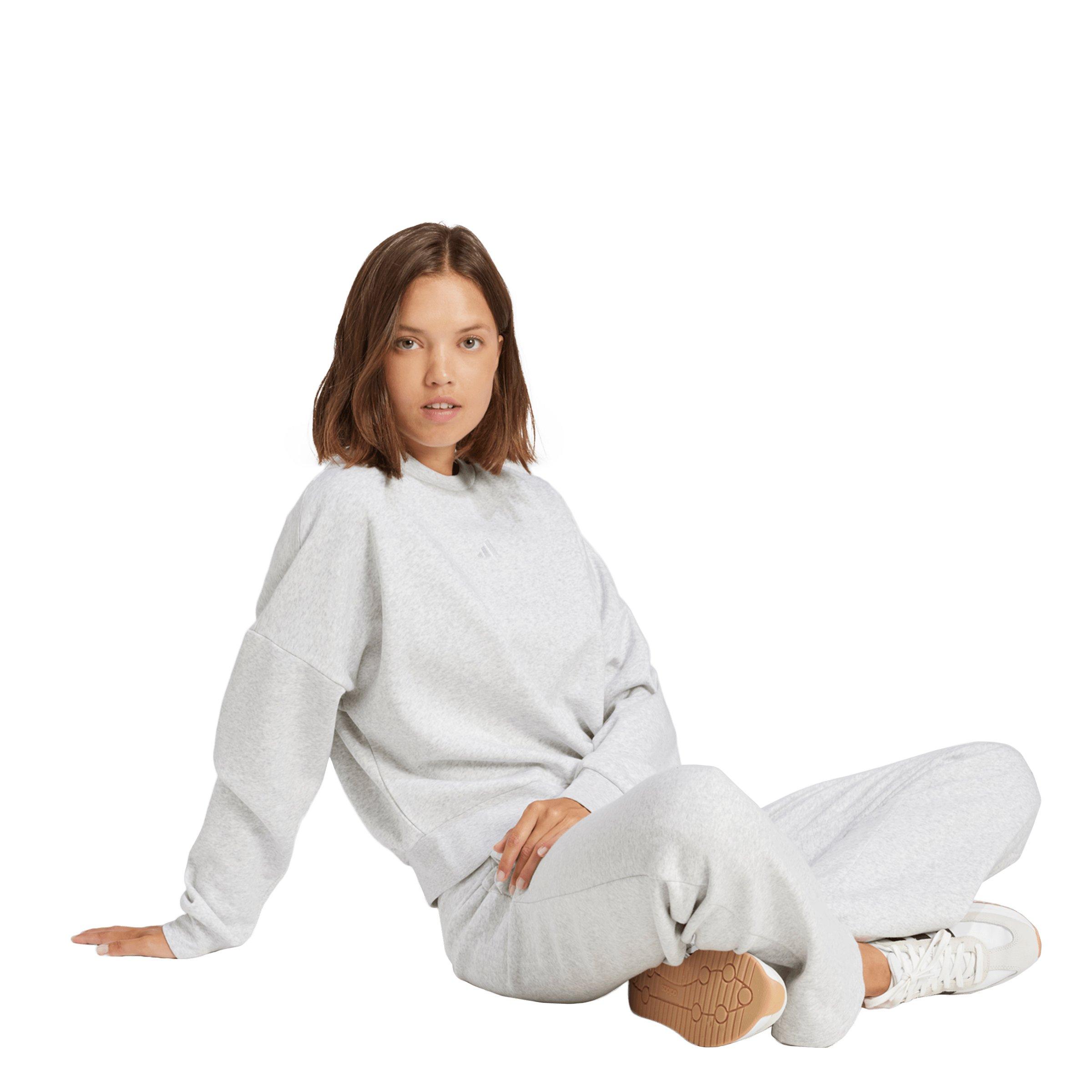 adidas Women's Essentials Small Logo Feelcozy Sweatshirt - Light Grey - LIGHT GREY Thumbnail View 5