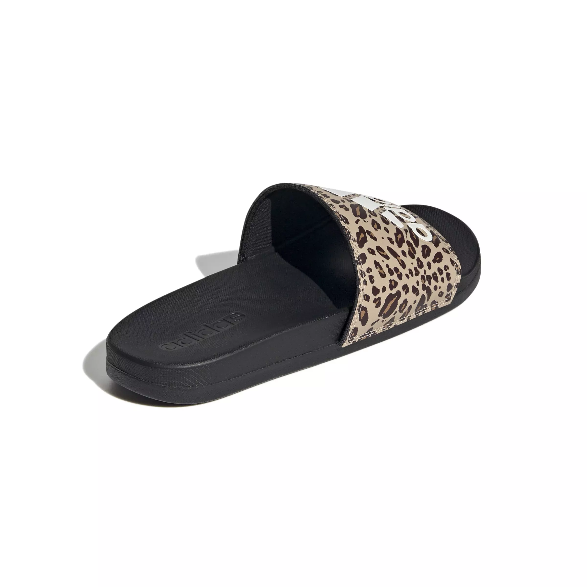 adidas Adilette Comfort "Leopard Print" Women's Slide - BLACK/OFF WHITE/BEIGE
