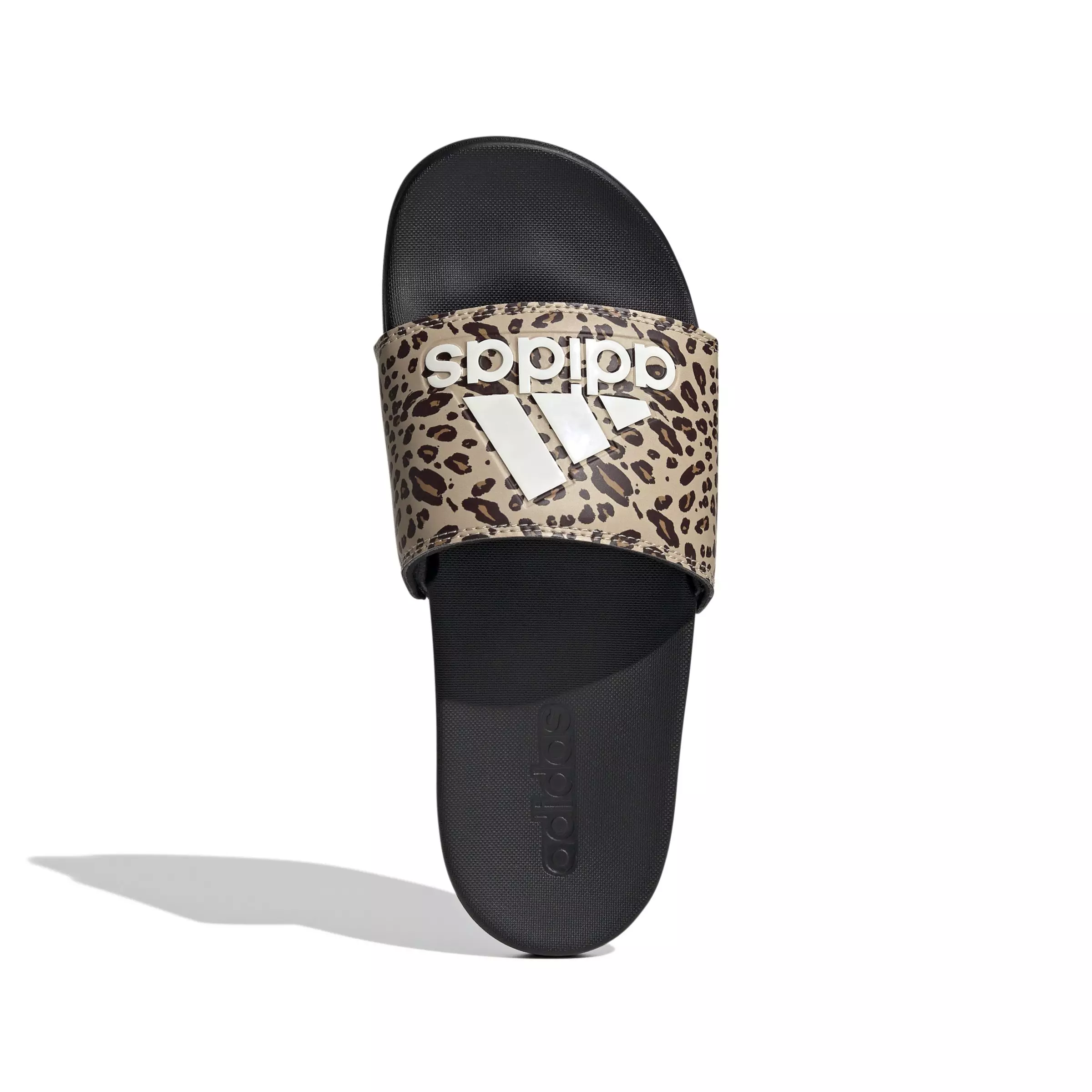 adidas Adilette Comfort "Leopard Print" Women's Slide - BLACK/OFF WHITE/BEIGE