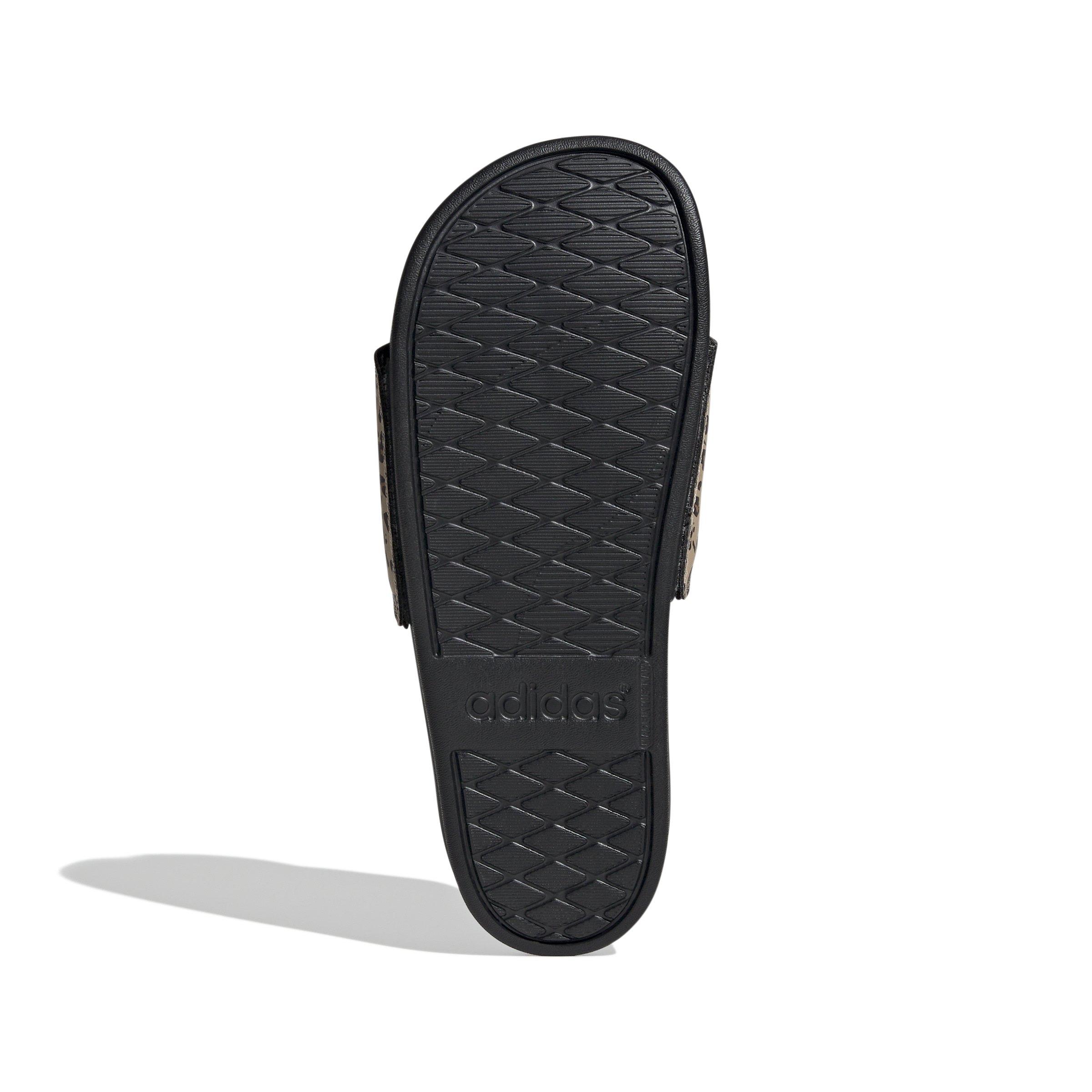 adidas Adilette Comfort "Leopard Print" Women's Slide - BLACK/OFF WHITE/BEIGE Thumbnail View 6