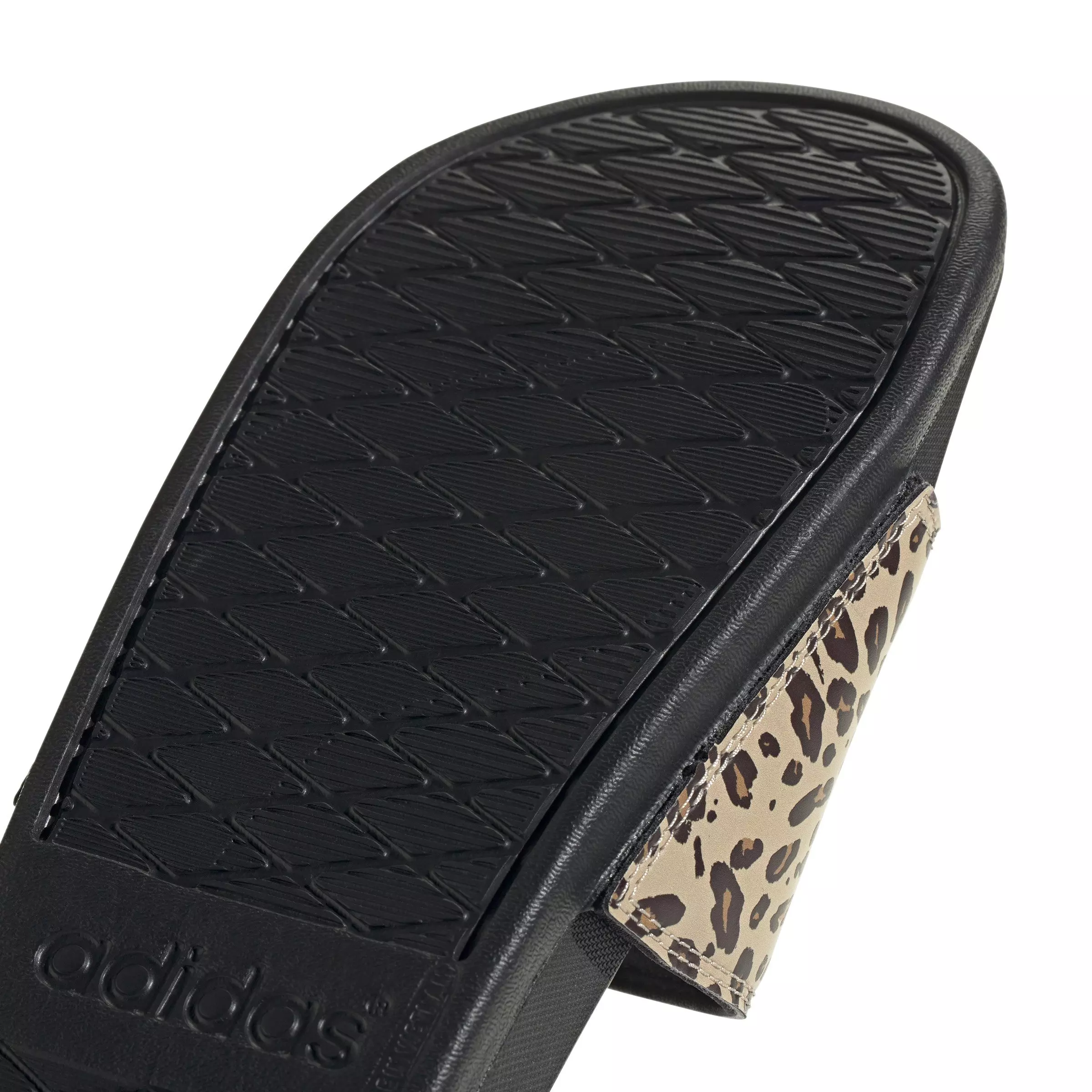 adidas Adilette Comfort "Leopard Print" Women's Slide - BLACK/OFF WHITE/BEIGE