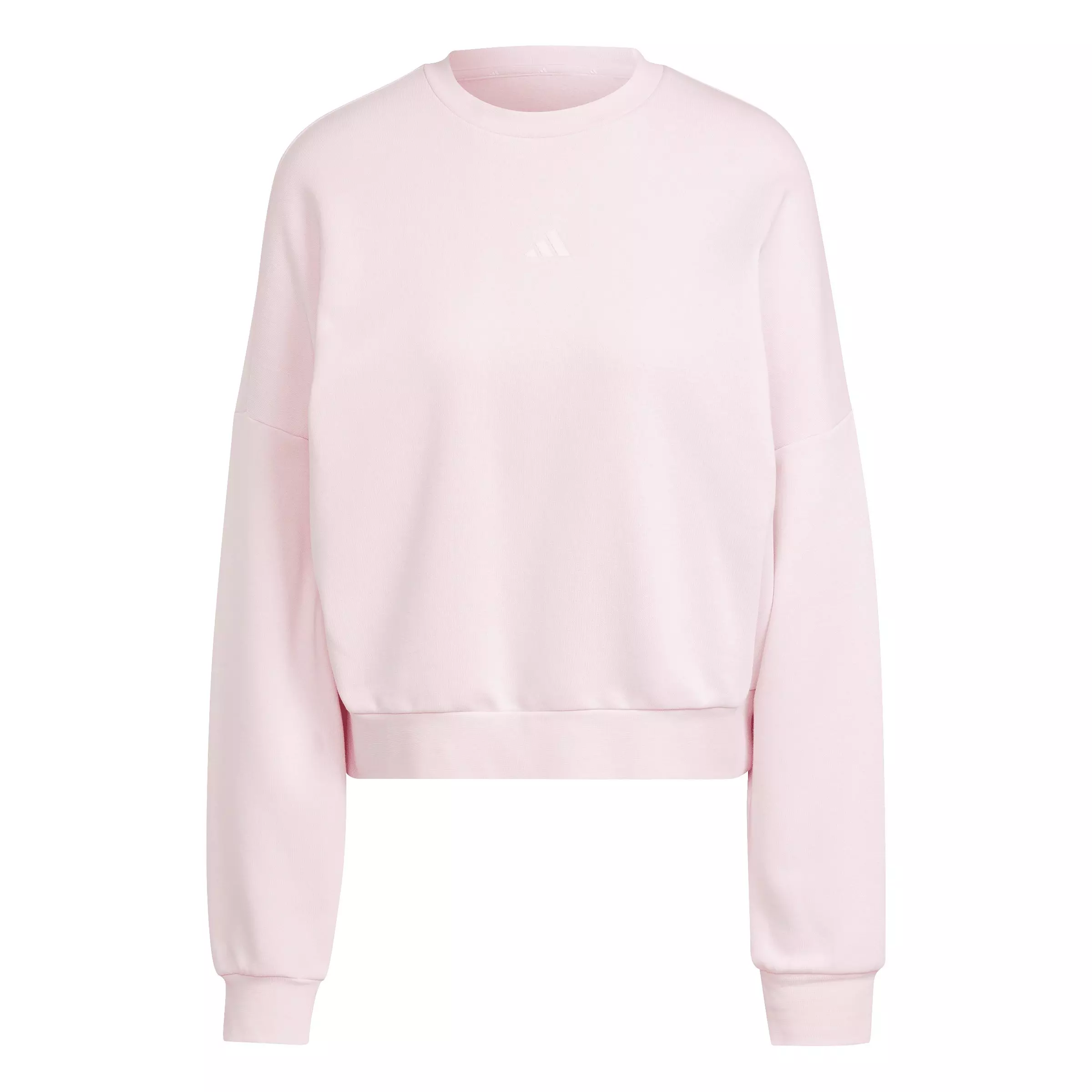 adidas Women's Essentials Small Logo Feelcozy Sweatshirt - Light Pink - LIGHT PINK