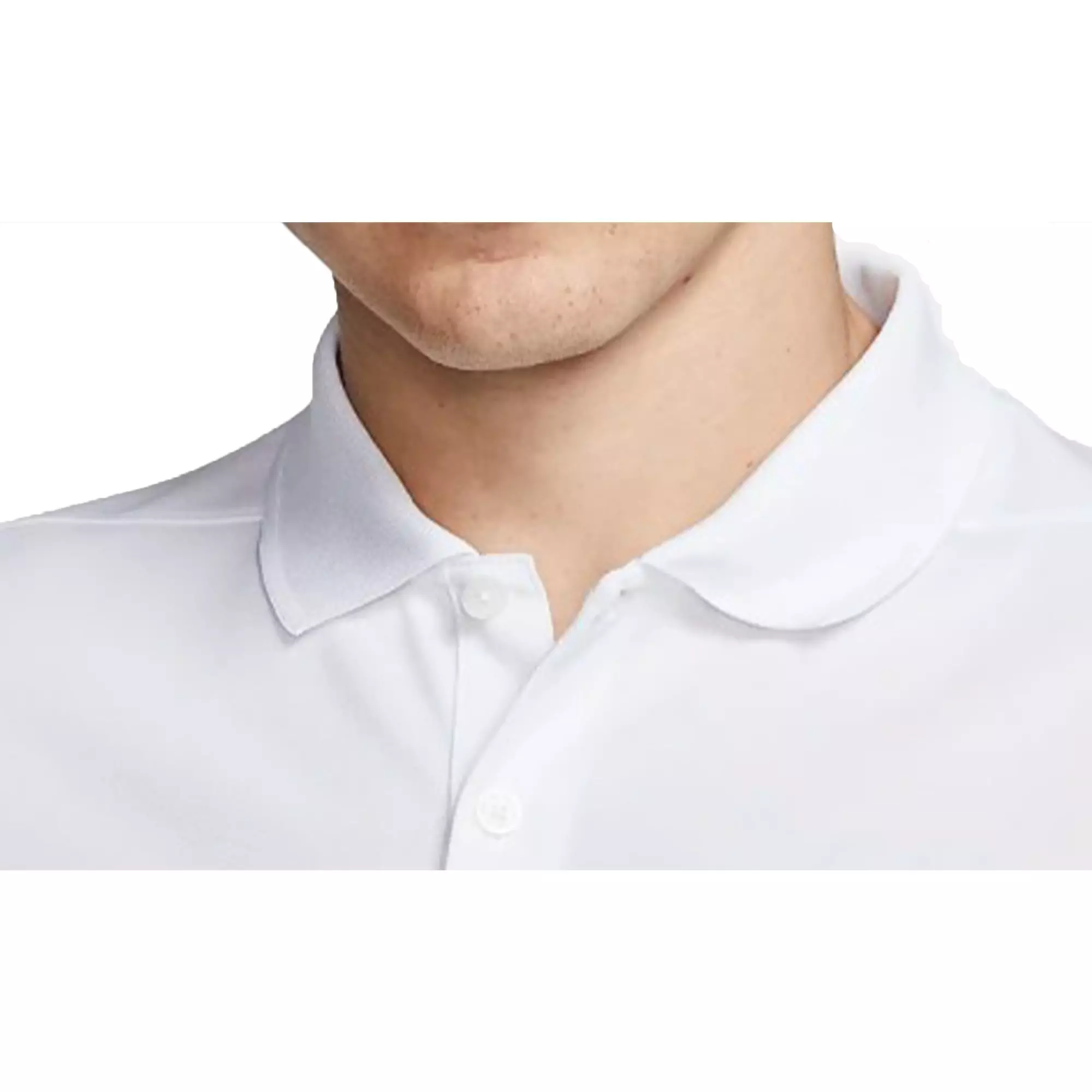 Nike Men's "White/Black" Dri-FIT Victory Solid Golf Polo - WHITE