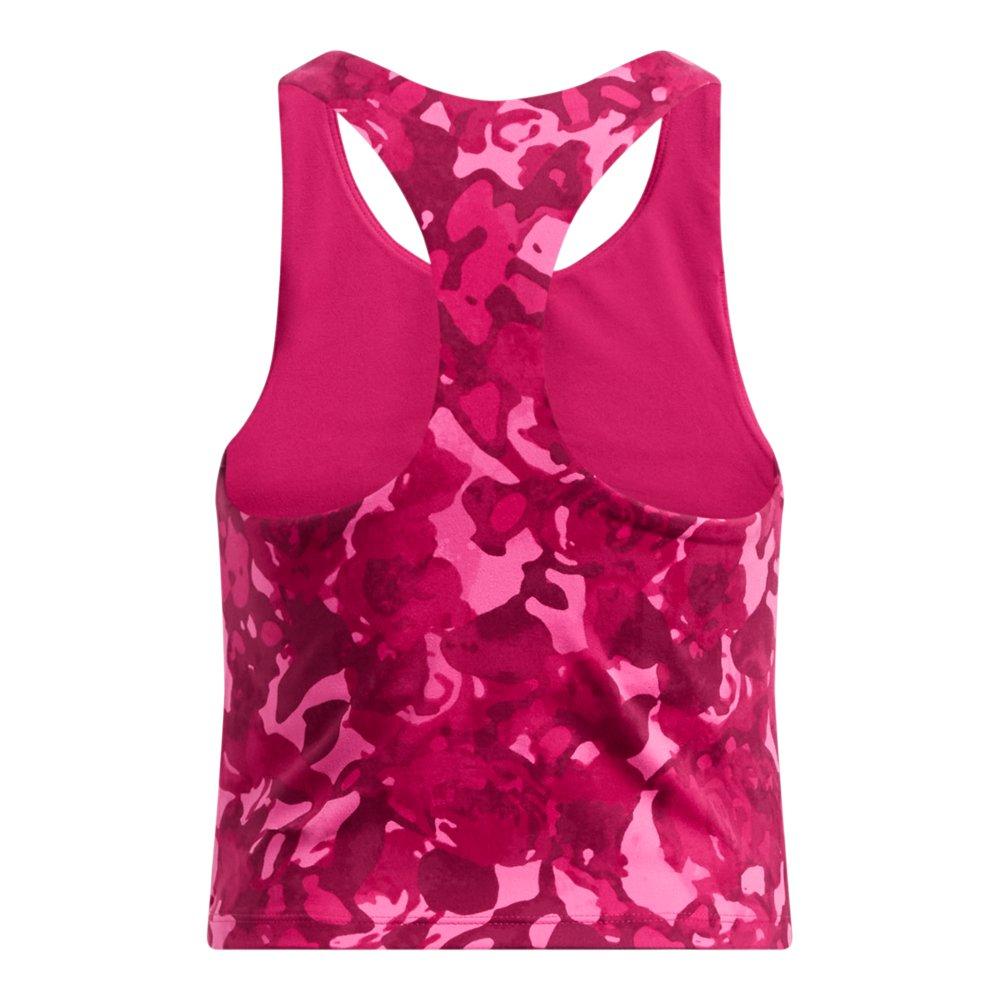 Under Armour UA Motion Printed Big Girls' Dark Pink Crop Tank