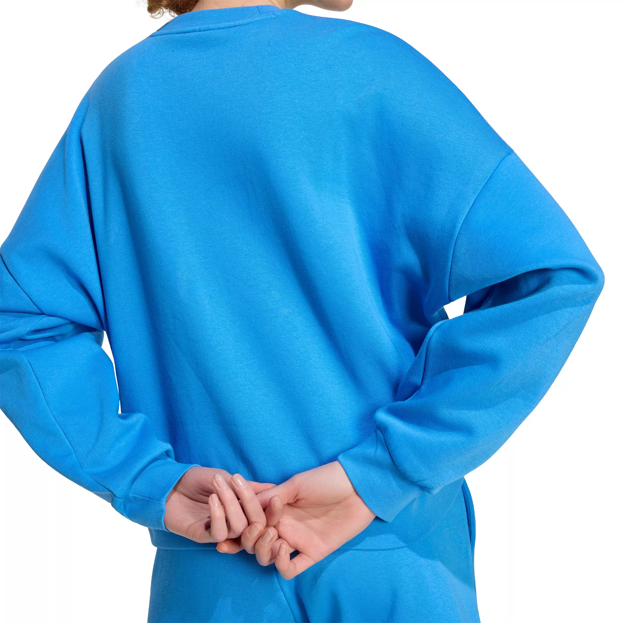 adidas Women's Essentials Small Logo Feelcozy Sweatshirt - Blue - BLUE