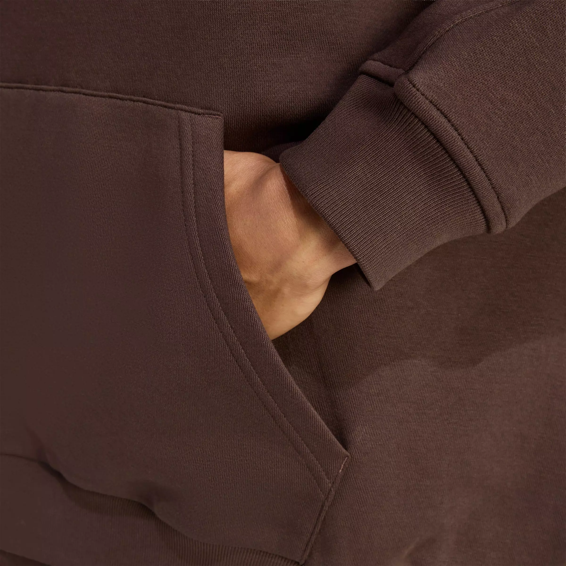 adidas Originals Women's Essentials Oversized Fleece Hoodie -Brown - BROWN