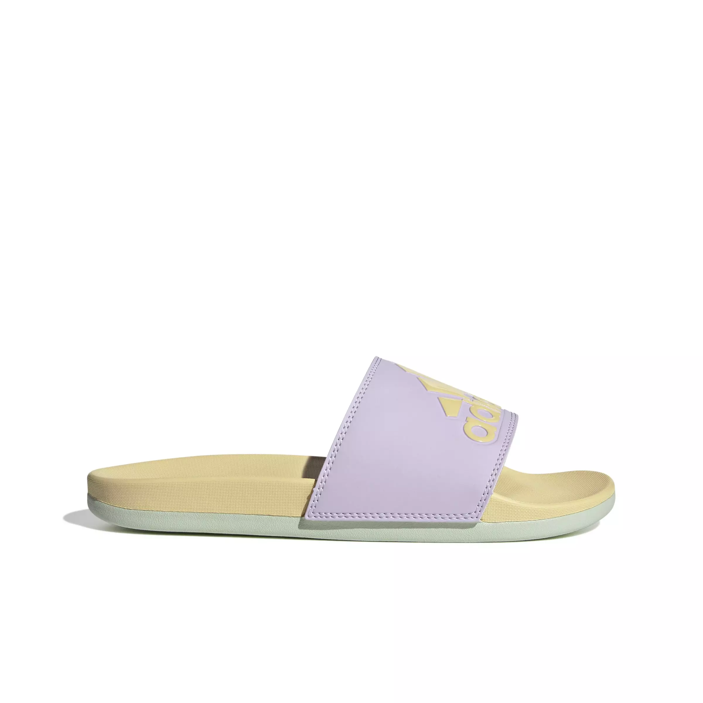 adidas Adilette Comfort "Ice Lavender/Orange Tint/Linen Green" Women's Slide - LAVENDER/ORANGE/GREEN