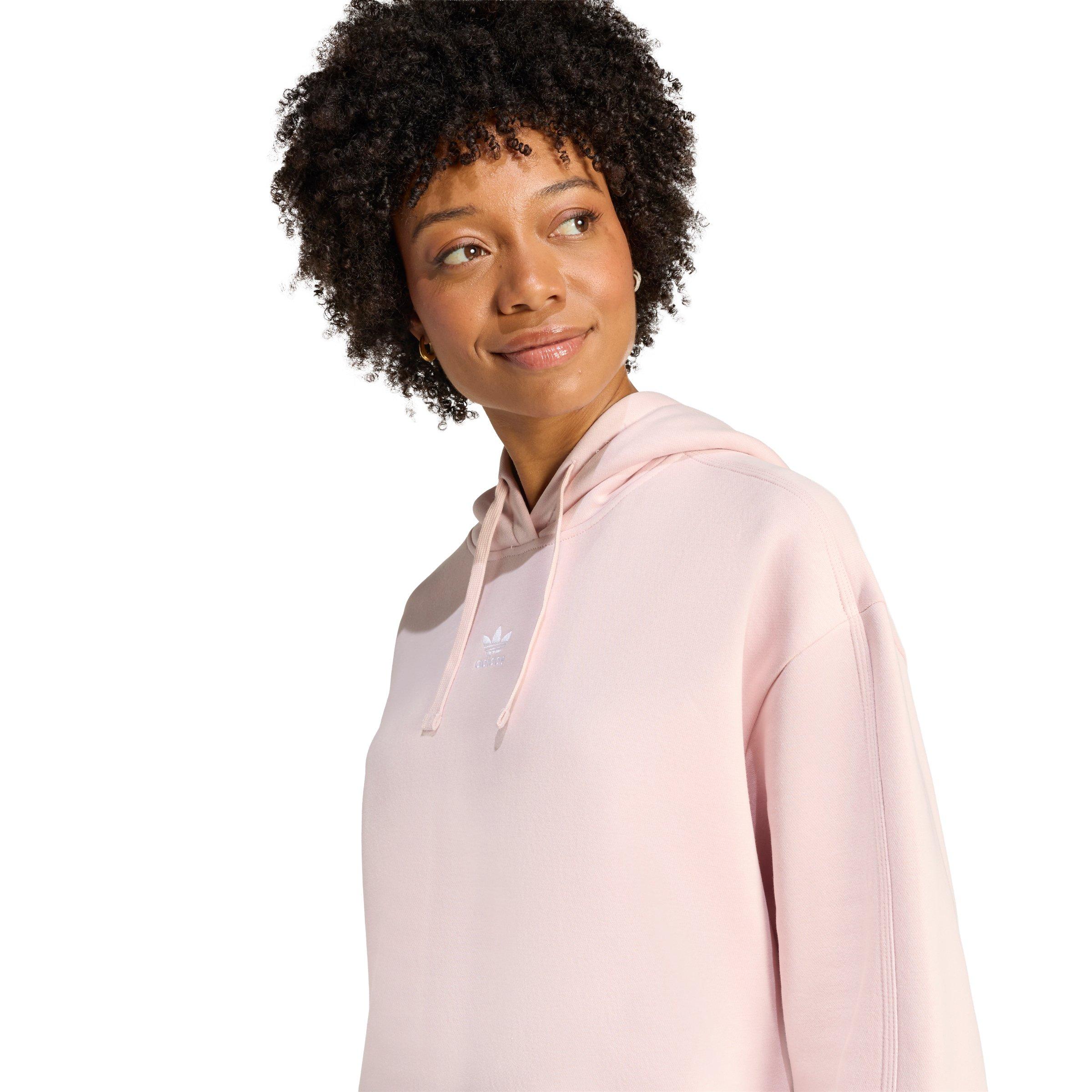 adidas Originals Women's Essentials Oversized Fleece Hoodie - Pink - PINK Thumbnail View 3
