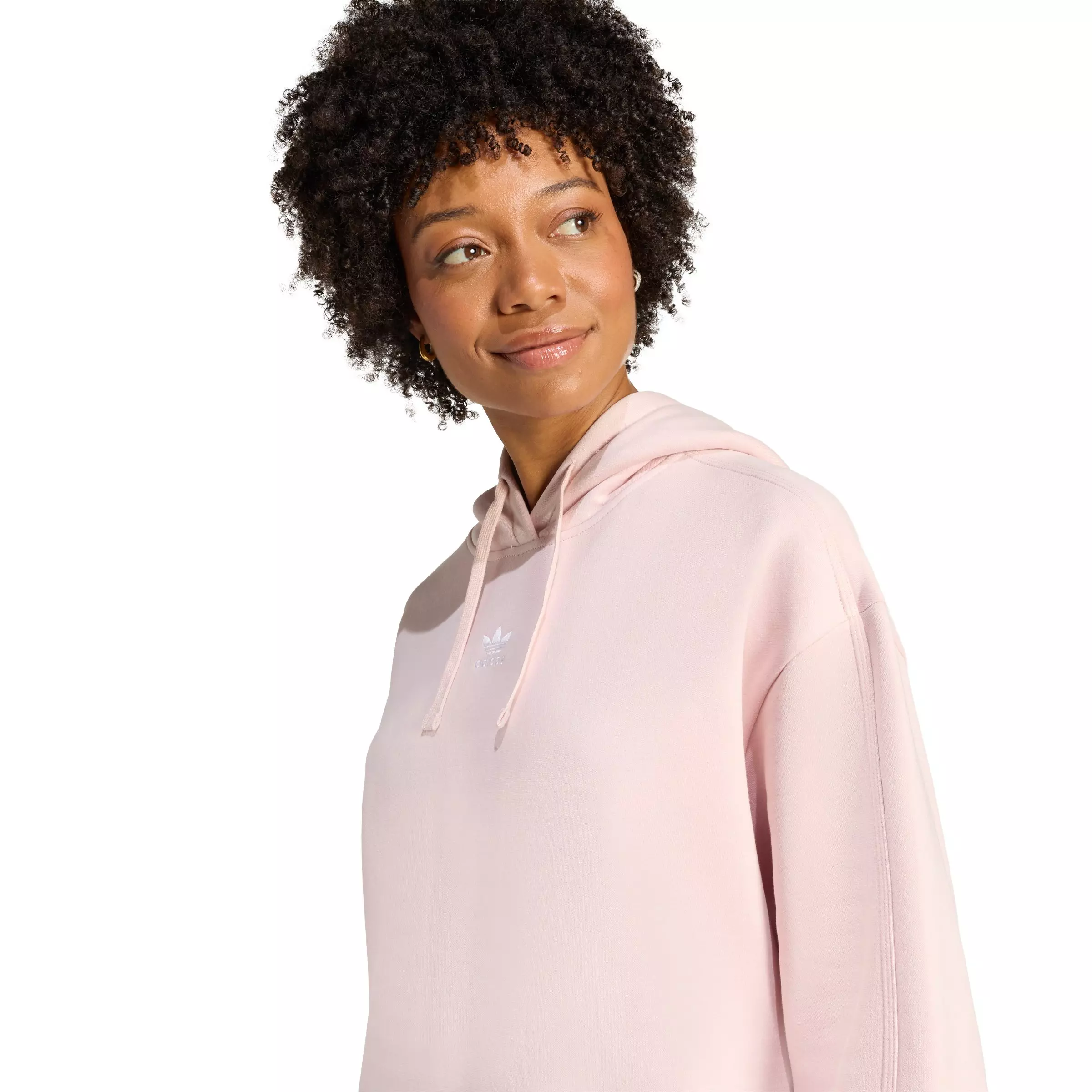 adidas Originals Women's Essentials Oversized Fleece Hoodie -Pink - PINK