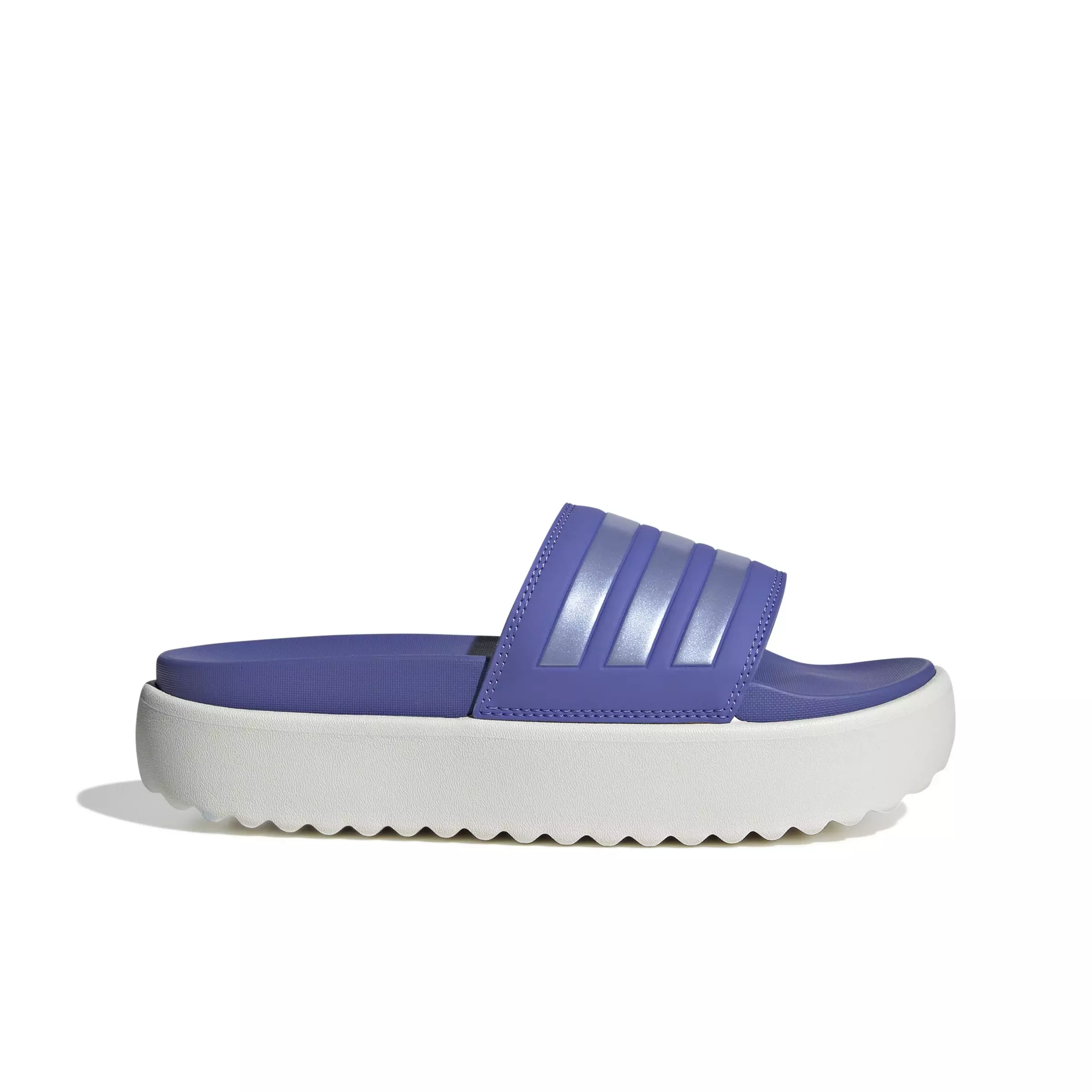 adidas Adilette Platform "Semi Cobalt Blue/Blue Spark Metallic/Core White" Women's Slide - BLUE/BLUE/WHITE