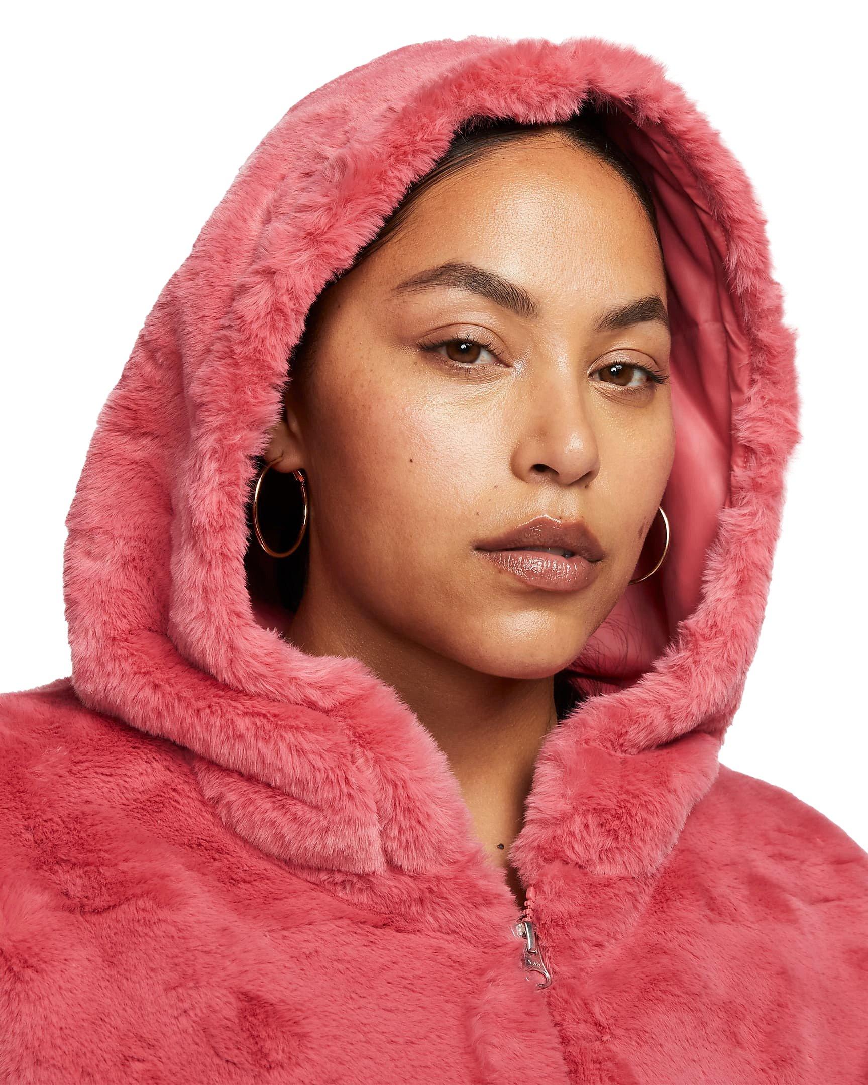 Nike Sportswear Essentials Faux Fur Jacket-Pink