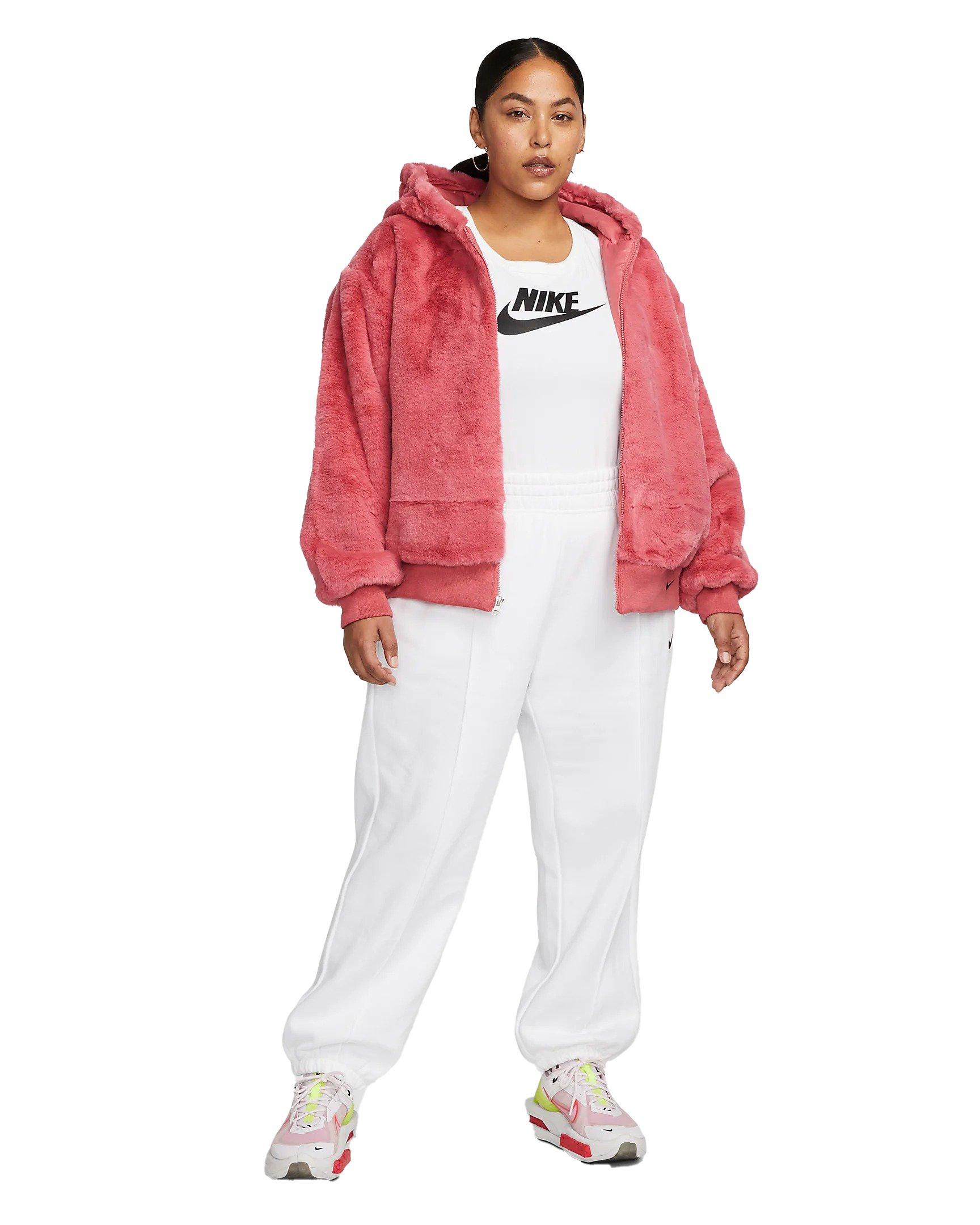 Nike Sportswear Essentials Faux Fur Jacket-Pink