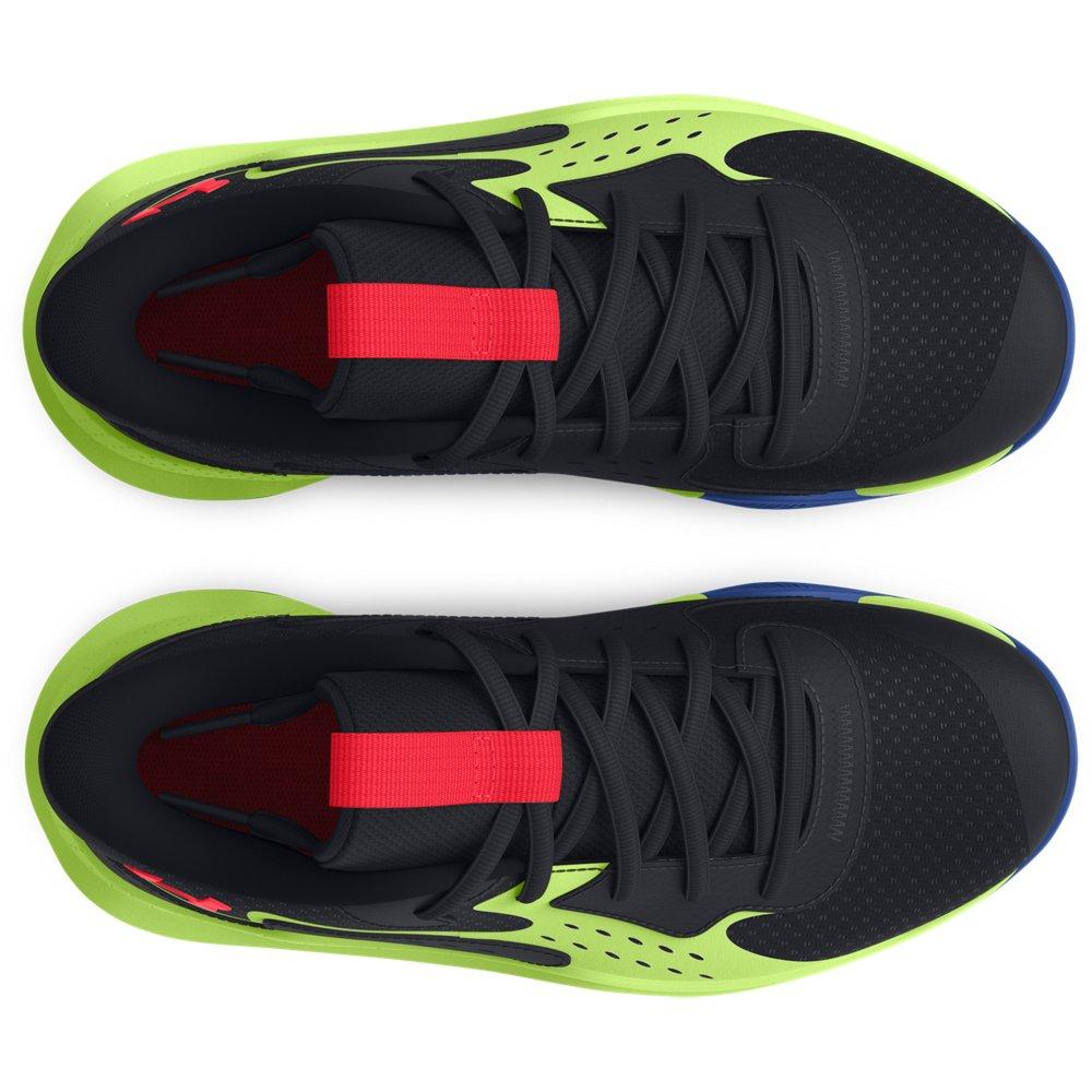 Under Armour Jet '23 "Black/Morph Green/Beta" Preschool Boys' Basketball Shoe - BLACK/GREEN/BLUE Thumbnail View 4