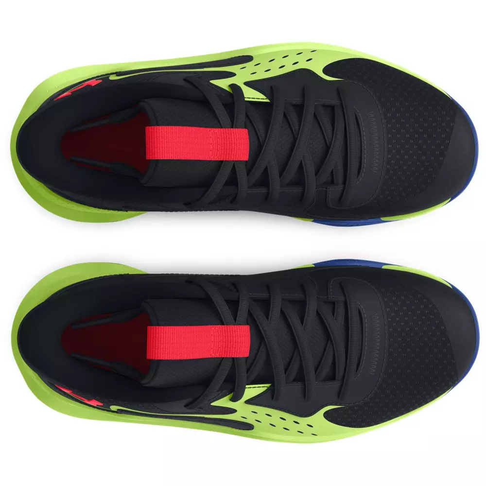 Under Armour Jet '23 "Black/Morph Green/Beta" Preschool Boys' Basketball Shoe - BLACK/GREEN/BLUE