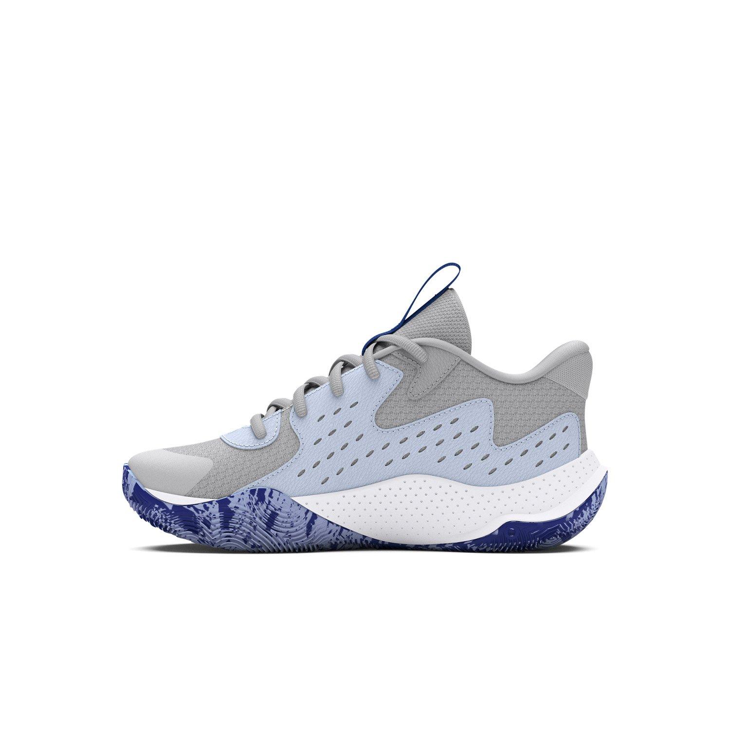 Under Armour Jet '23 "Mod Grey/Nimbus Blue/Tech Blue" Preschool Boys' Basketball Shoe - GREY/BLUE Thumbnail View 2