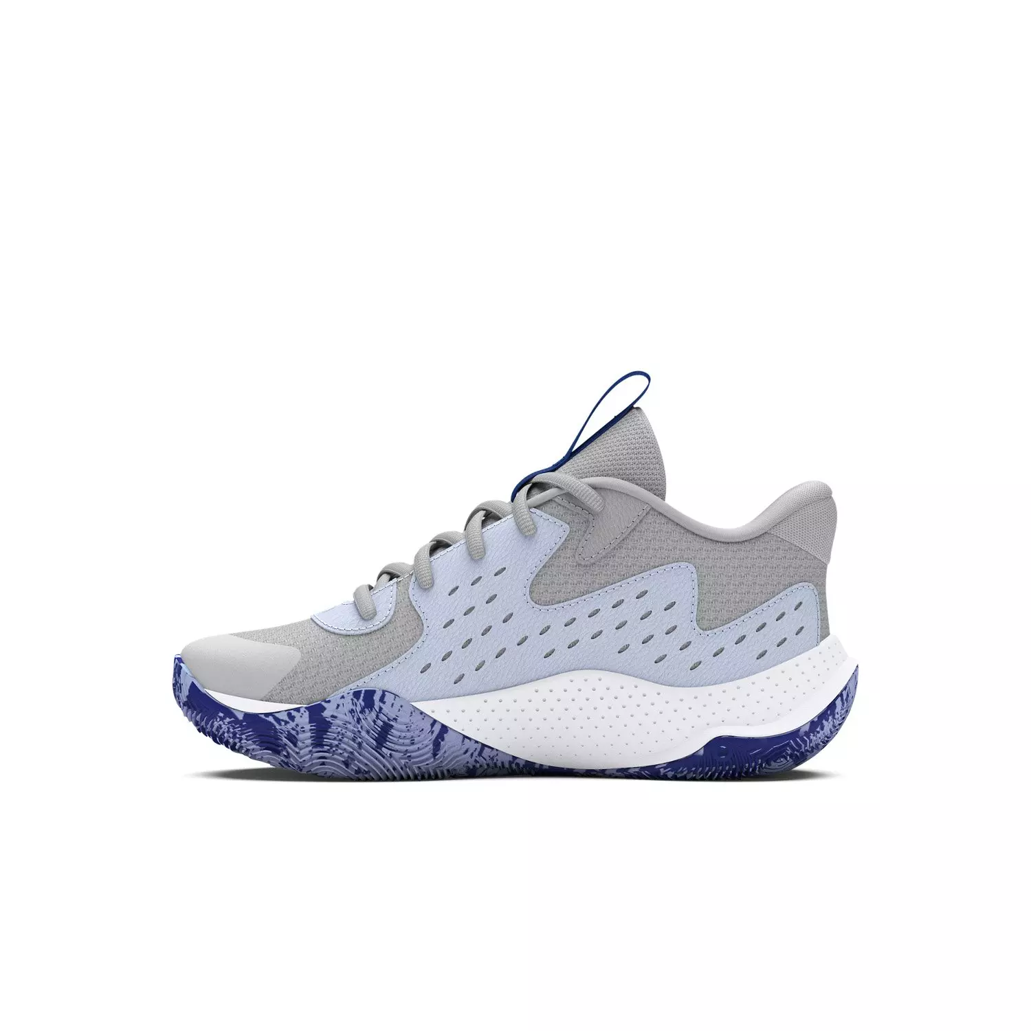 Under Armour Jet '23 "Mod Grey/Nimbus Blue/Tech Blue" Preschool Boys' Basketball Shoe - GREY/BLUE