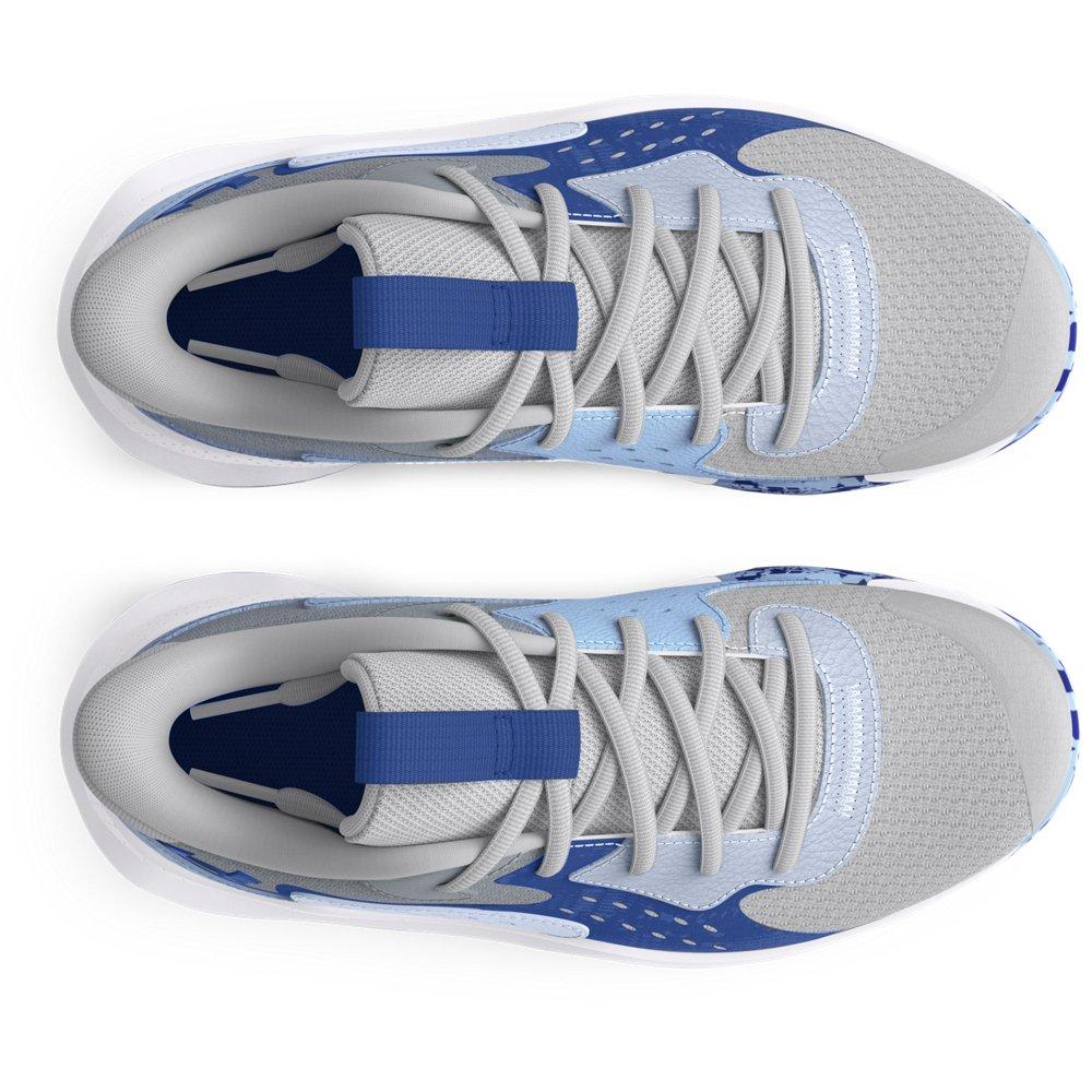 Under Armour Jet '23 "Mod Grey/Nimbus Blue/Tech Blue" Preschool Boys' Basketball Shoe - GREY/BLUE Thumbnail View 4