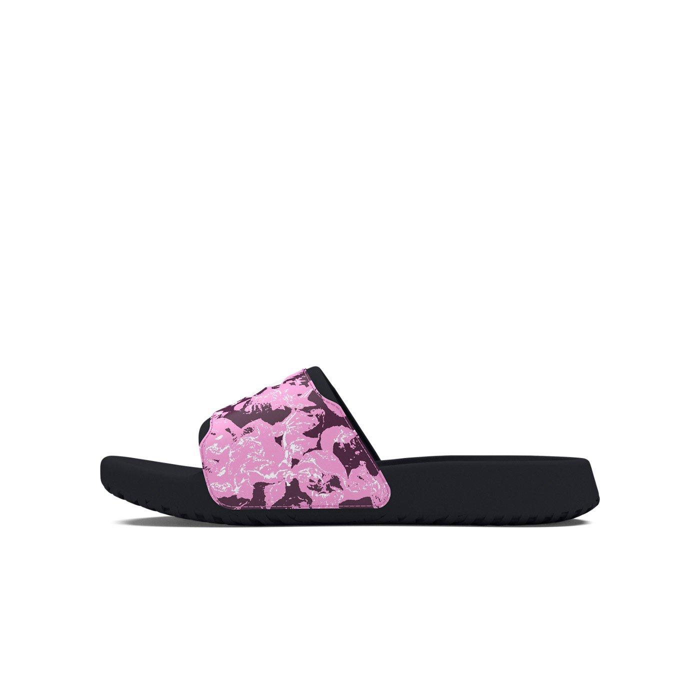 Under Armour Ignite Select Graphic Grade School Girls' "Black/Stellar Pink/White" Slide