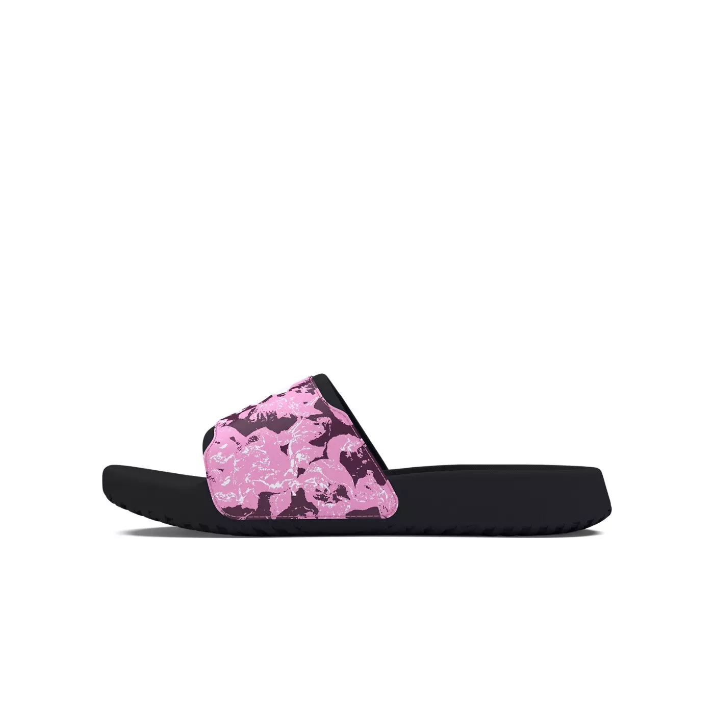 Under Armour Ignite Select Graphic "Black/Stellar Pink/White" Grade School Girls' Slide - BLACK/PINK/WHITE