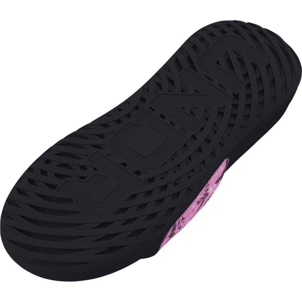 Under Armour Ignite Select Graphic "Black/Stellar Pink/White" Grade School Girls' Slide - BLACK/PINK/WHITE Thumbnail View 5