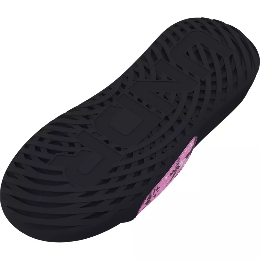 Under Armour Ignite Select Graphic "Black/Stellar Pink/White" Grade School Girls' Slide - BLACK/PINK/WHITE