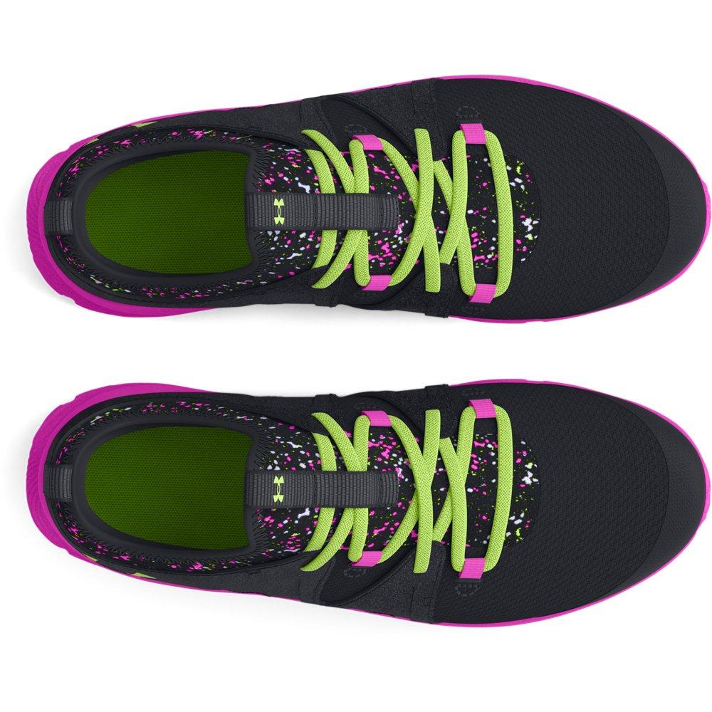 Under Armour Infinity 3.0 AL Preschool Girls' "Black/Vivid Magenta/Morph Green" Running Shoe