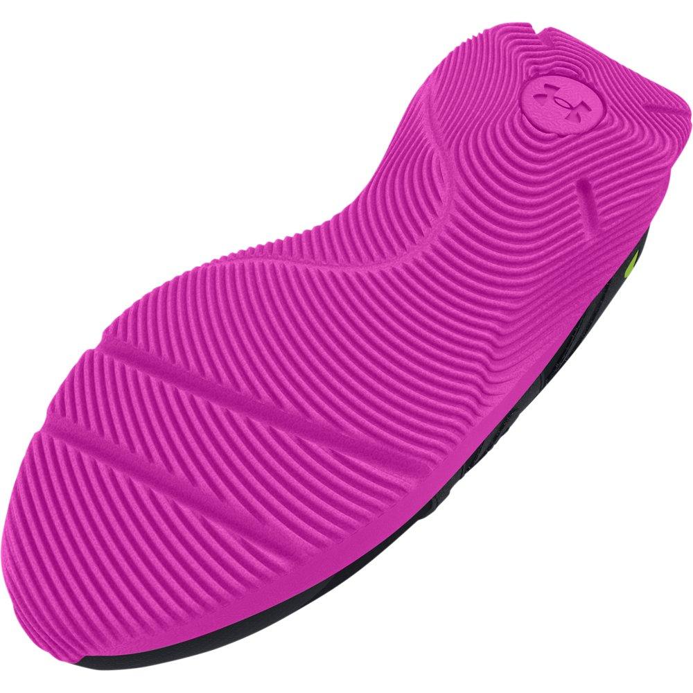 Under Armour Infinity 3.0 AL Preschool Girls' "Black/Vivid Magenta/Morph Green" Running Shoe