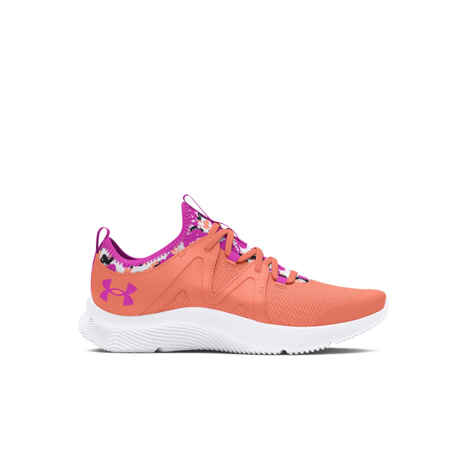 Under Armour Infinity 3.0 AL "Flare Orange/Vivid Magenta" Preschool Girls' Running Shoe - ORANGE/PURPLE Thumbnail View 1